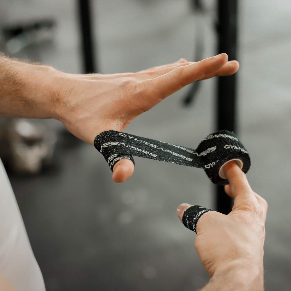 Gymreapers Weightlifting Adhesive Thumb Tape - 3 Rolls, Black | Durable Grip Support for CrossFit, Powerlifting & Weight Training | Protects Against Blisters & Calluses