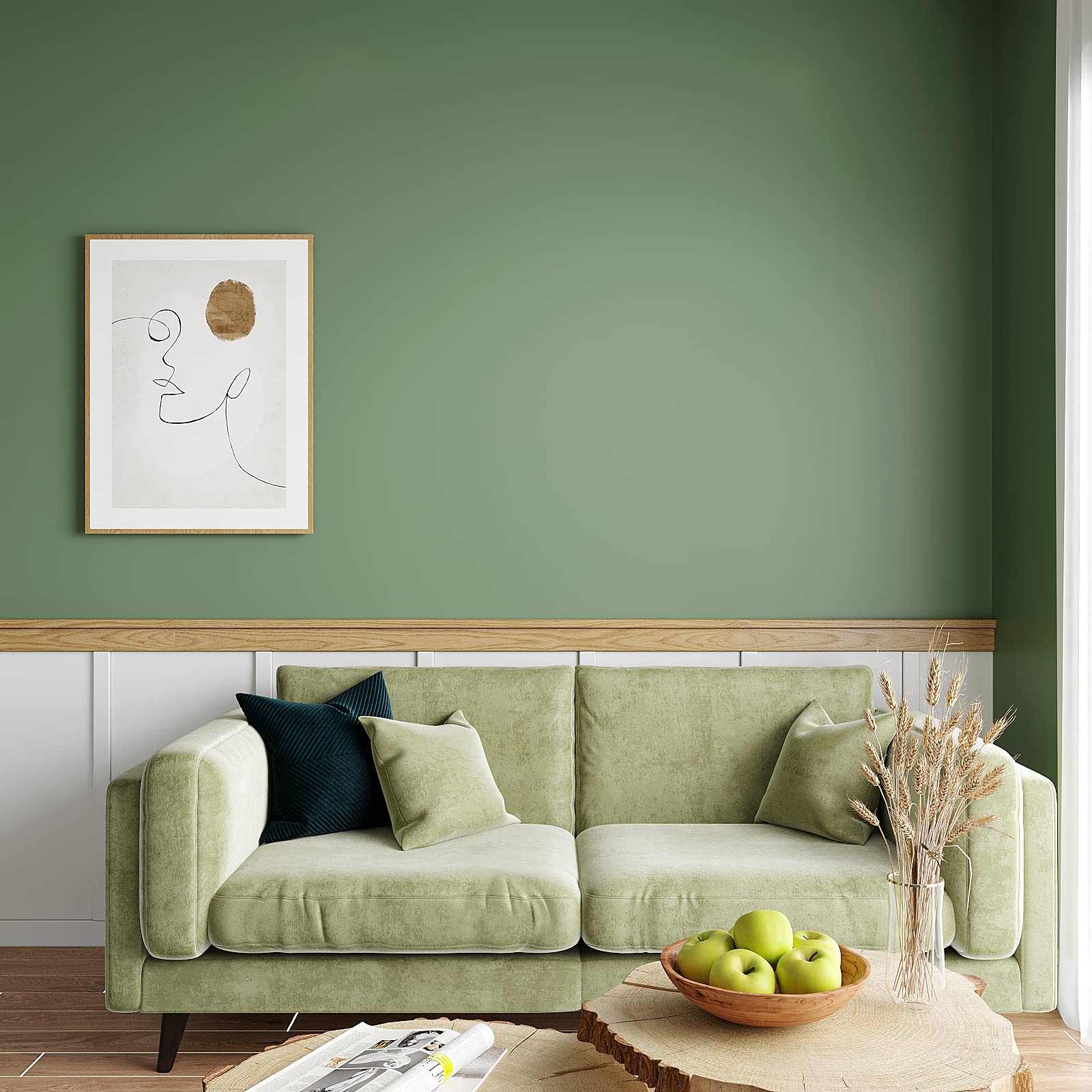 VEELIKE 15.7''x118'' Thick Sage Green Peel and Stick Wallpaper - Waterproof Self-Adhesive Vinyl Contact Paper for Cabinets, Walls, Kitchen Countertops | Perfect for Bedroom, Bathroom & Home Decor Renovation