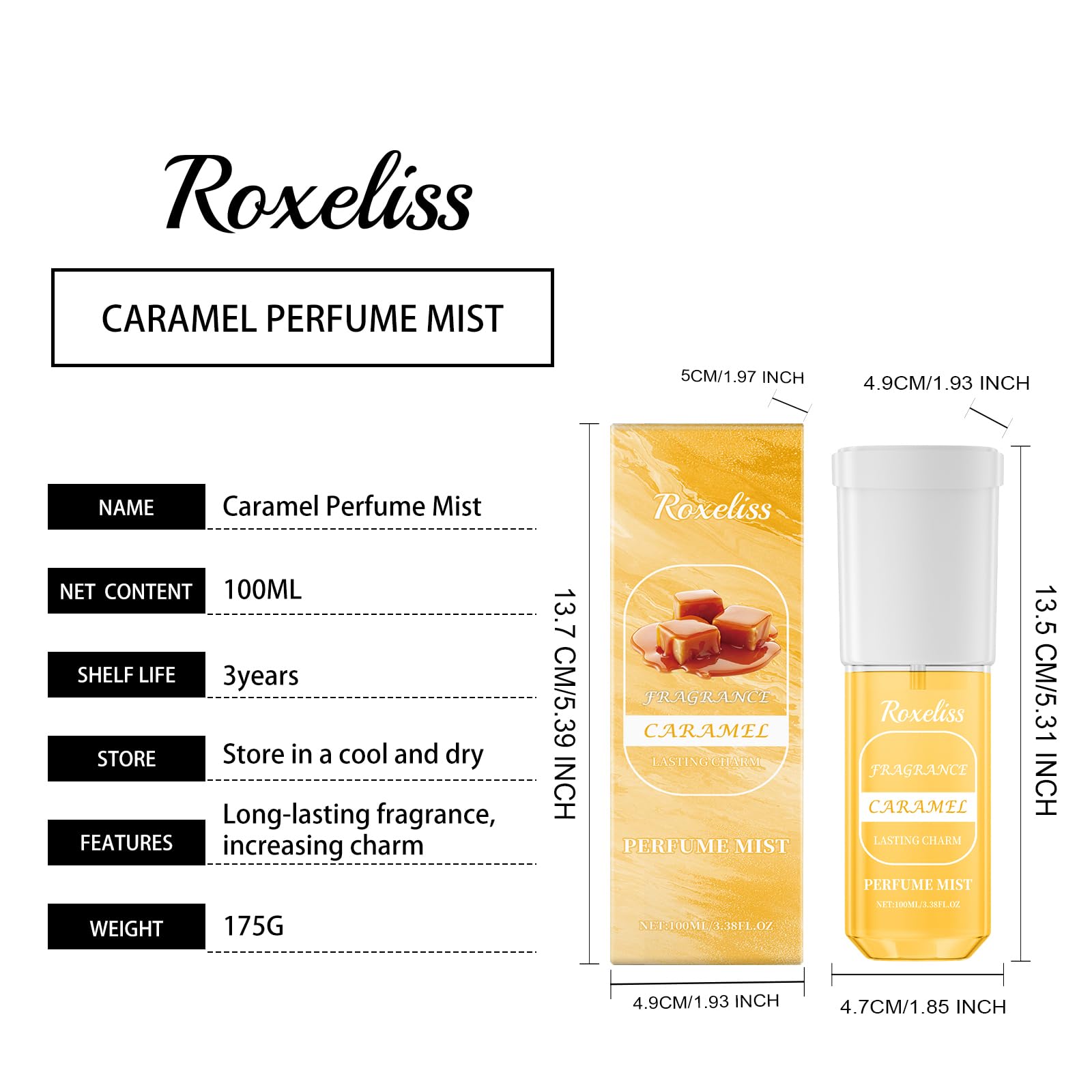 Caramel Perfume Spray - Fresh & Natural Long-Lasting Fragrance for Women | Sweet Gourmand Scent for Date Night, Office & Special Occasions