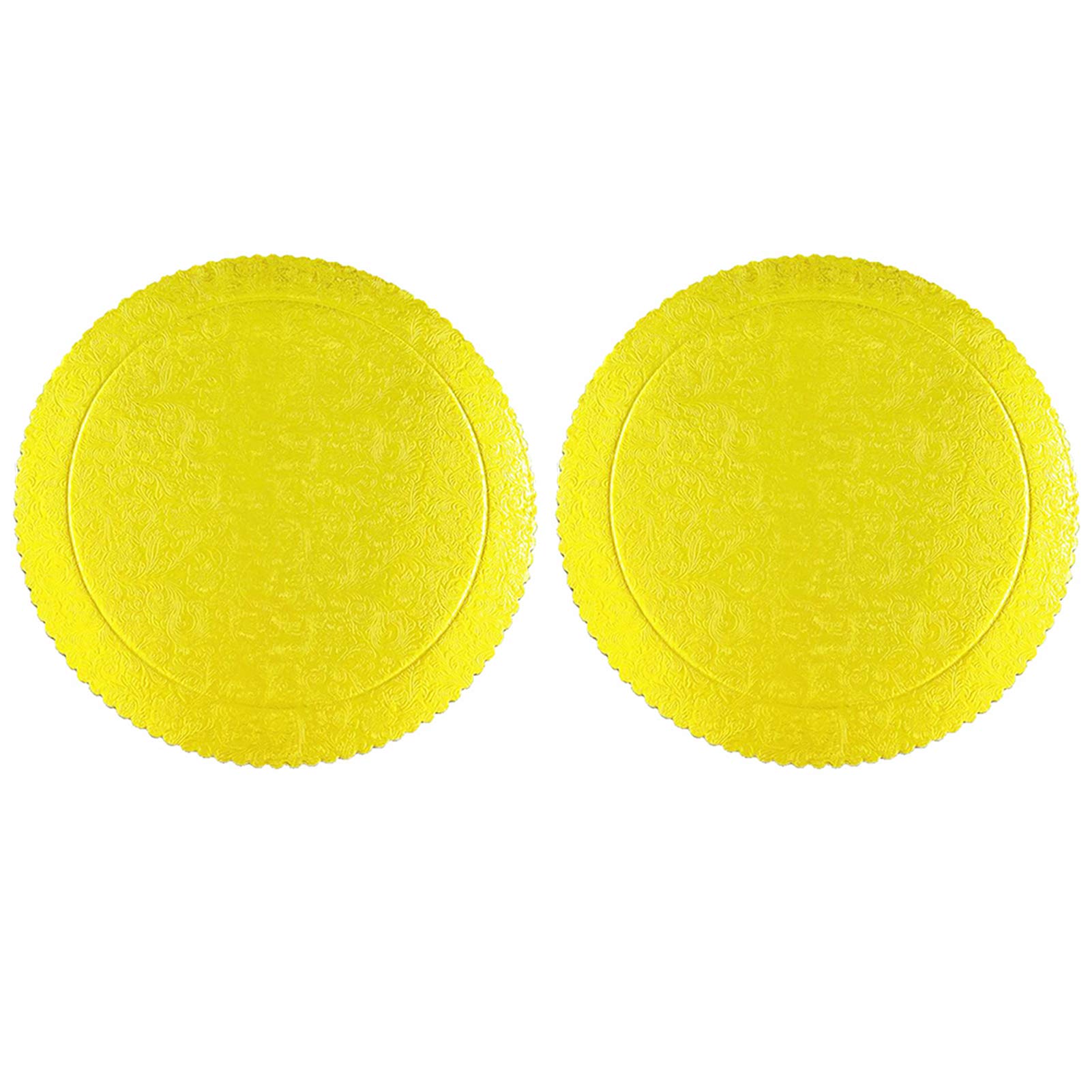 EORTA 2 Pack 8 Inch Round Cake Drums - Thick Greaseproof Disposable Cake Boards with Foil Coating for Cake Decorating, Birthday Parties, Weddings & Special Events - Golden (Perfect for Professional Bakers & Home Baking)