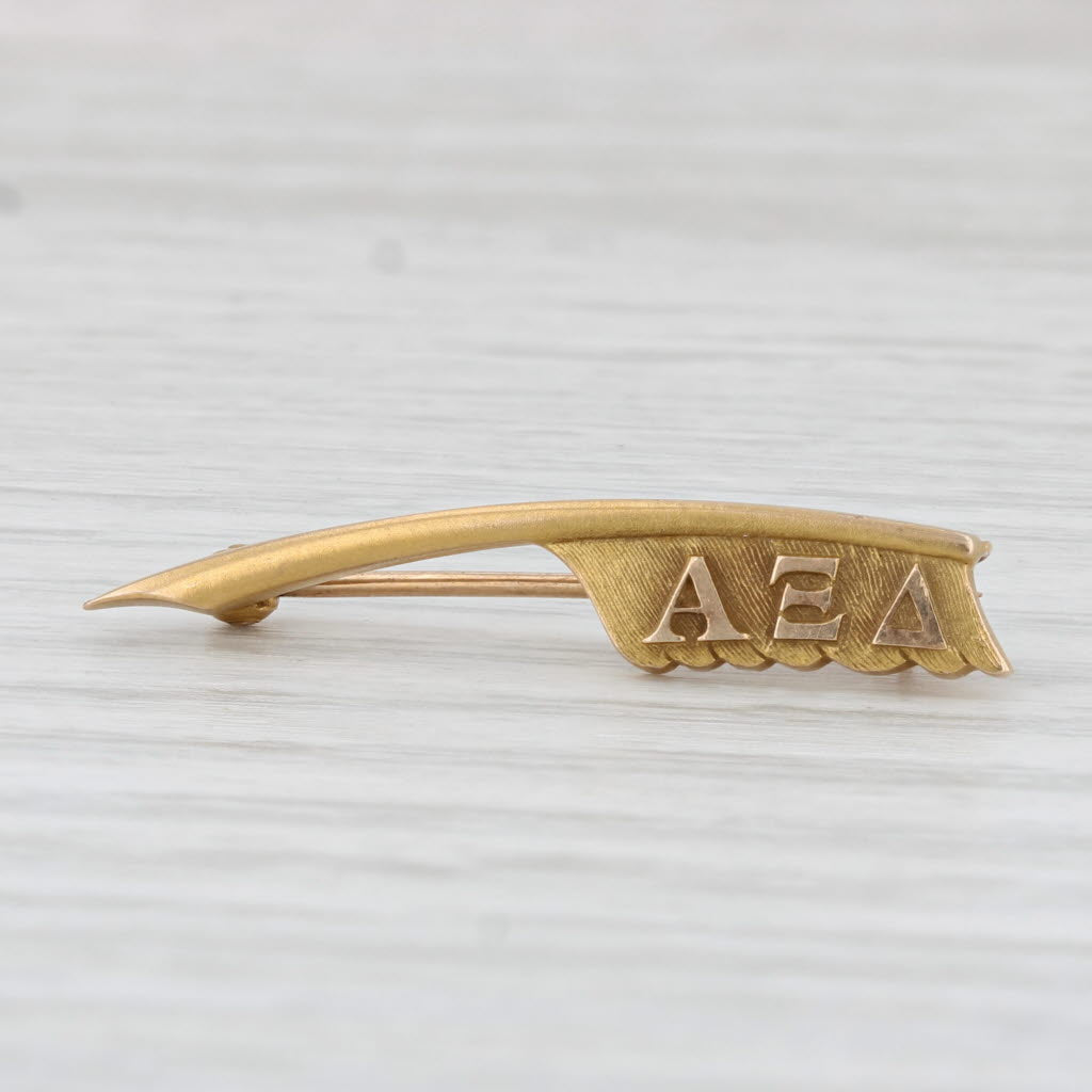 10k Gold Alpha Xi Delta Quill Pin - Vintage Greek Sorority Badge Jewelry for Sorority Sisters, Initiation Gifts & College Greek Life Events