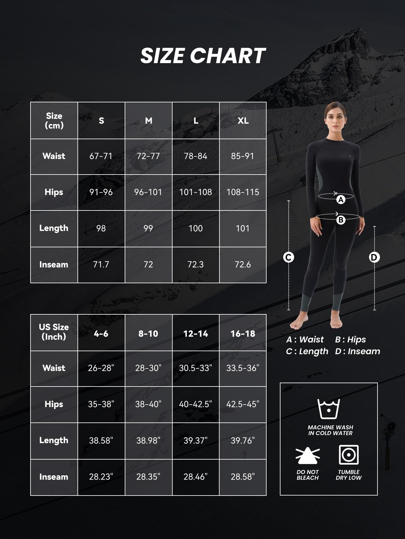 Smart Thermal Underwear for Women - Long Johns Base Layer Pants with Temperature Control for Cold Weather - Perfect for Skiing, Hiking & Winter Outdoor Activities