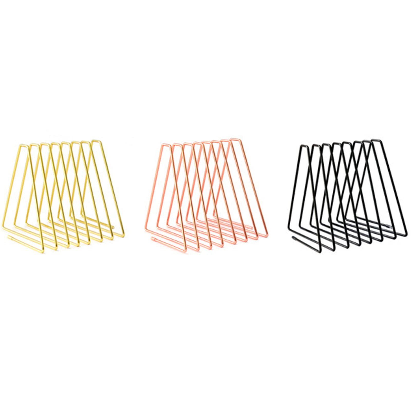 7-Slot Adjustable Metal Wire Book Organizer - Triangle Desktop Magazine File Holder for Home & Office - Black - Perfect for Books, Files, and Decorative Display