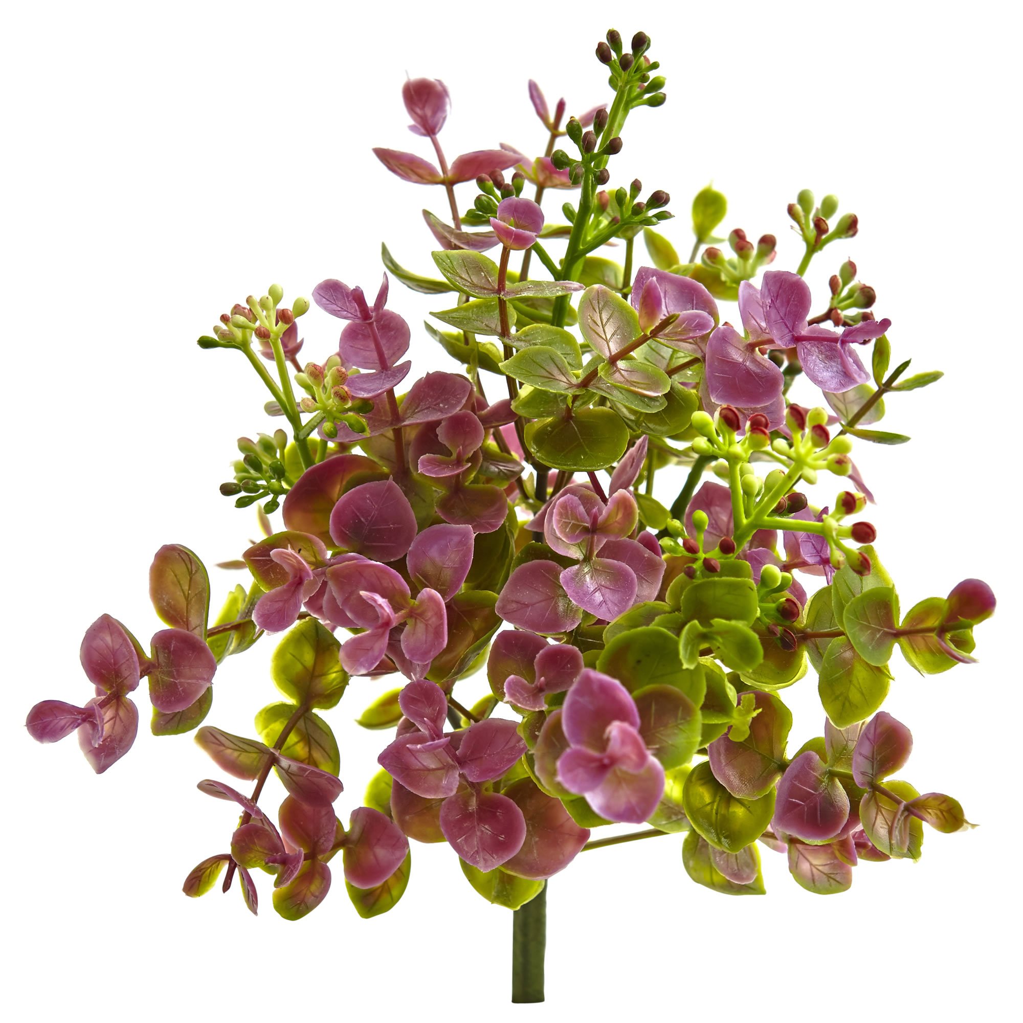 Nearly Natural 8 Inch Eucalyptus and Sedum Artificial Plants - Set of 12 - Lifelike Fake Greenery for Home Decor, Office, Wedding Centerpieces & Shelf Displays