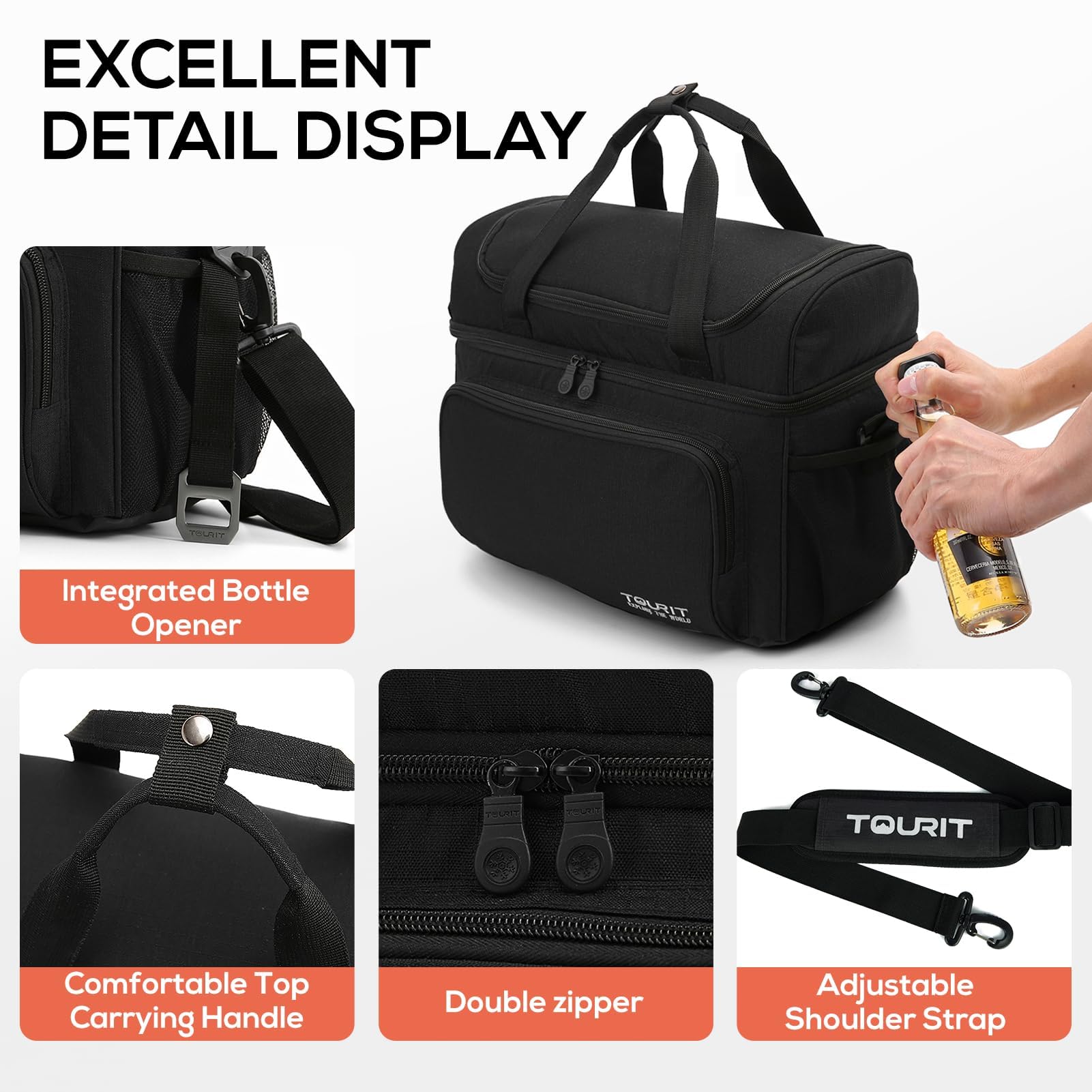 TOURIT 30-Can Insulated Cooler Bag - Large 22L Soft-Sided Lunch Tote for Picnic, Camping, Beach & Work - Portable Thermal Cooler for Men & Women - Perfect for Outdoor Adventures, BBQs & Office Lunches