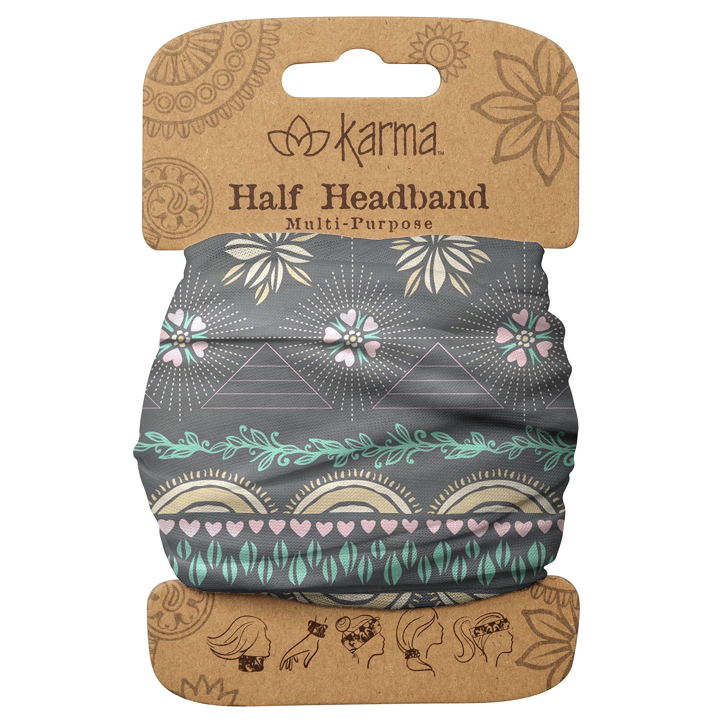 Grey Heart Headband Half - Cute Adjustable Hairband for Women & Girls - Perfect for Valentine's Day, Weddings, Parties & Everyday Wear