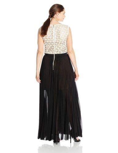 Allen Schwartz Women's Plus Size Sleeveless Lace Bodice Evening Gown - Elegant Formal Dress for Weddings, Galas & Special Occasions