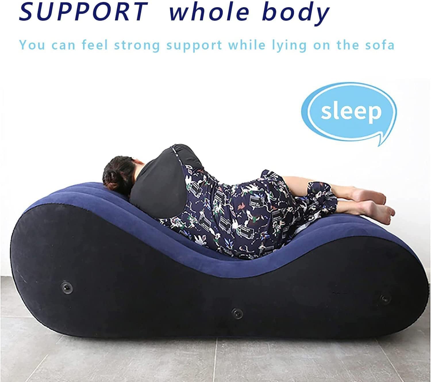 **USB-Powered Inflatable Lounge Chair with Mini Air Pump, S-Shaped Inflatable Sofa for Living Room & Bedroom – Portable, Multi-Functional, Comfortable for Relaxing, Camping, and Outdoor Use**