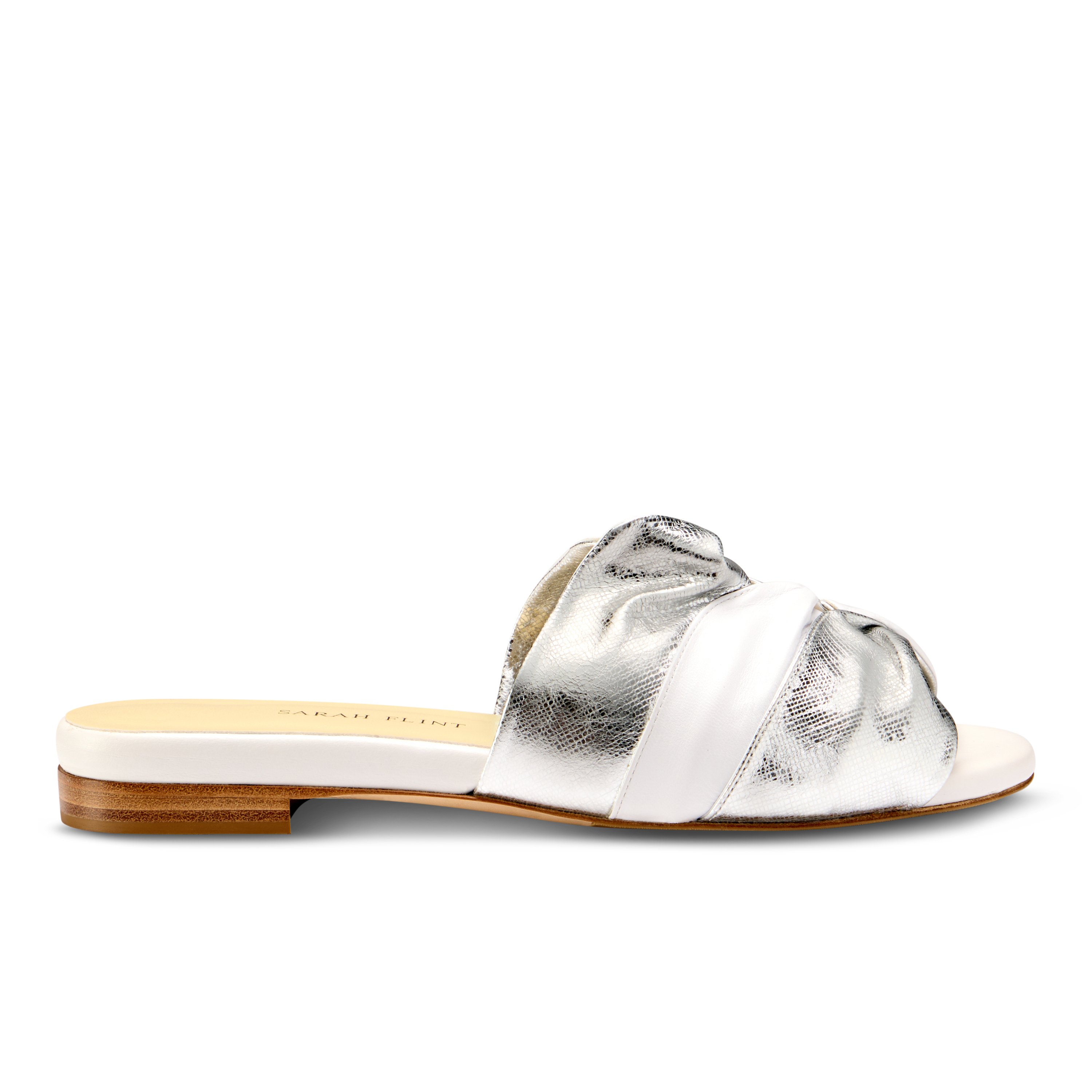 White And Silver Textured Nappa
