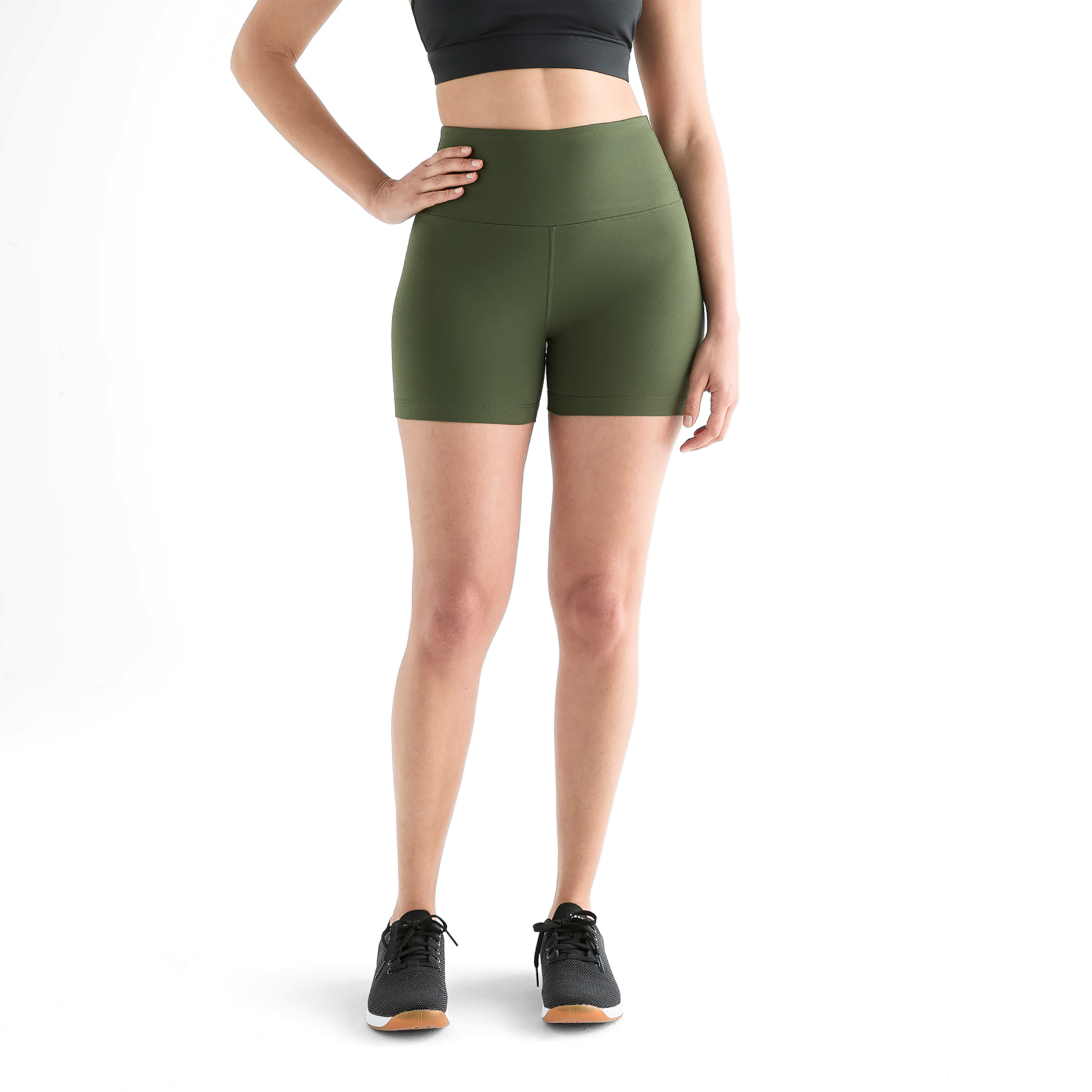 High Waisted Matte Shorts for Women - 4 Inch Inseam - Comfortable & Stylish for Yoga, Running, and Casual Wear