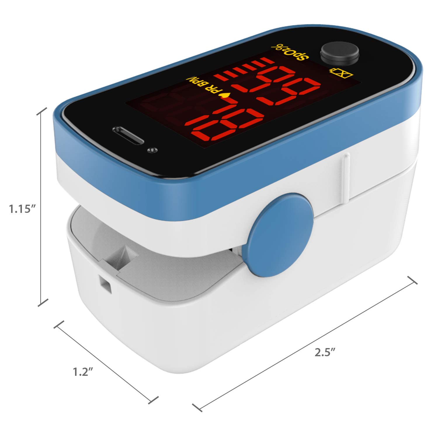 CHOICEMMED Finger Pulse Oximeter - Accurate Blood Oxygen Monitor with Batteries & Carry Pouch - Portable SpO2 Sensor for Home, Travel & Sports Use