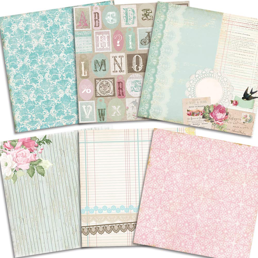 24-Piece Floral Scrapbook Paper Pad - Premium 6
