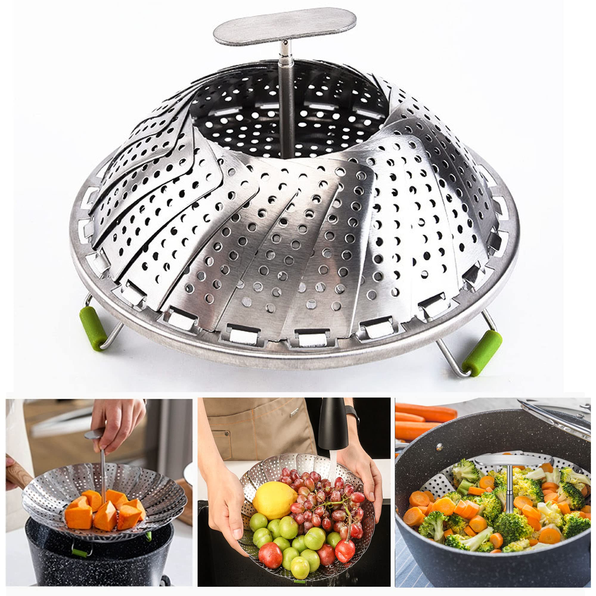 Expandable Stainless Steel Vegetable Steamer Basket (6.3