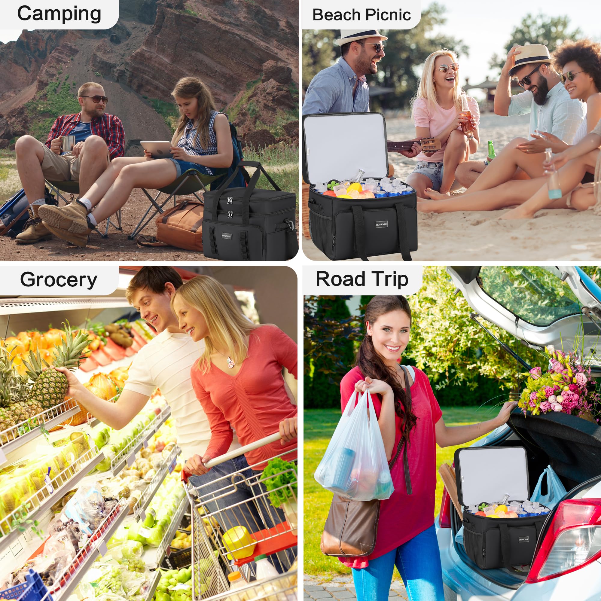 Insulated Soft Cooler Bag - Large Collapsible & Portable Ice Chest for Beach, Picnics, Camping & Outdoor Adventures | Keeps Drinks & Food Cold
