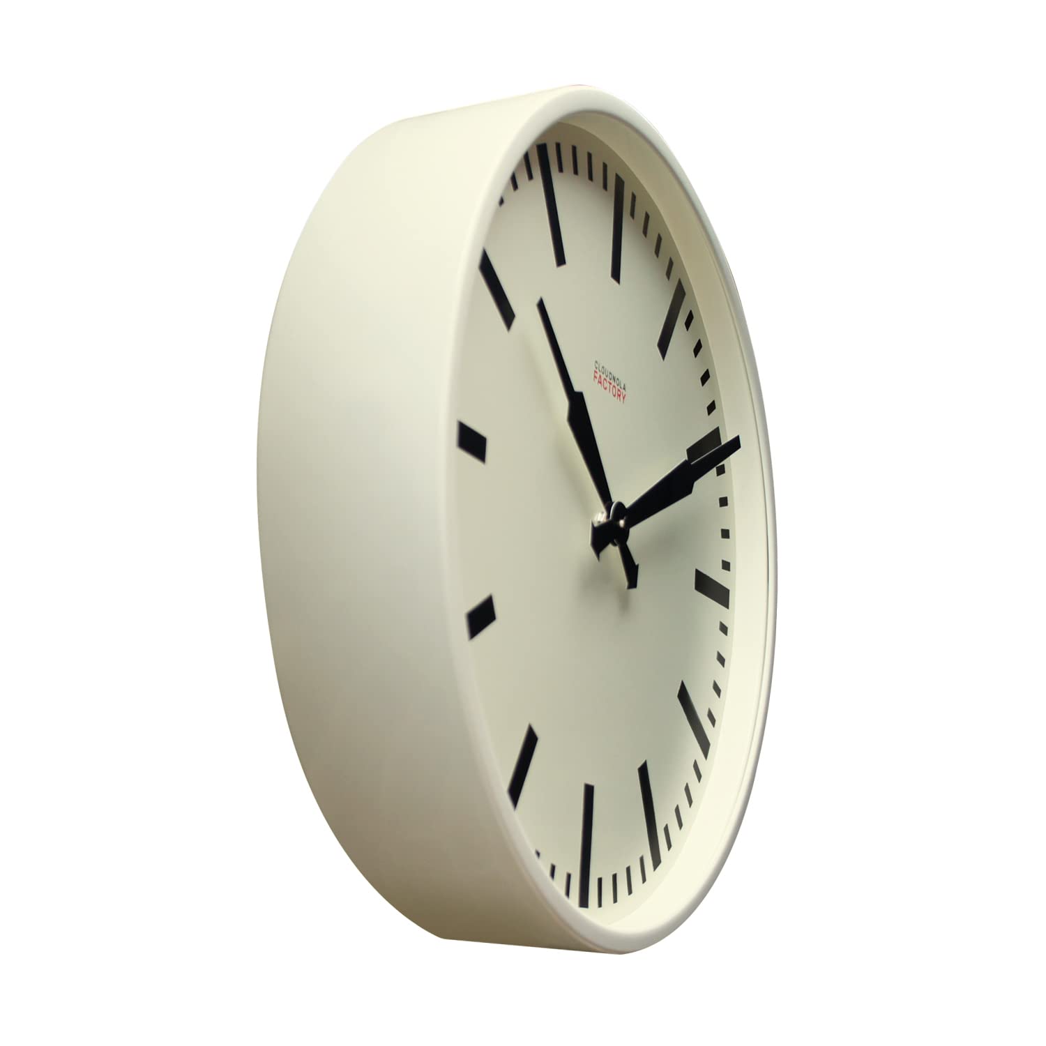 Cloudnola 18 Inch White Metal Wall Clock - Modern Silent Non-Ticking Battery Operated Quartz Clock for Living Room, Bedroom, Office & Home Decor
