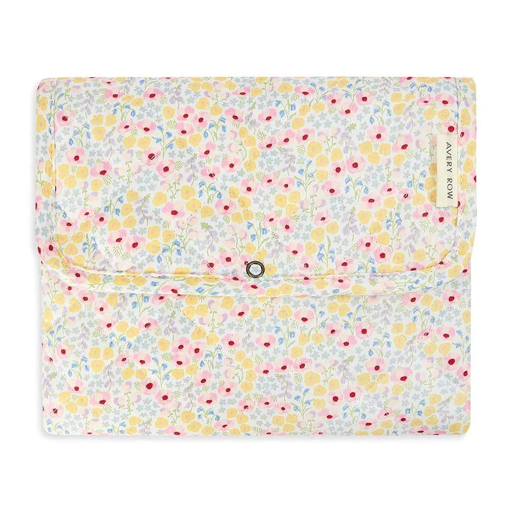 Avery Row Travel Changing Mat - Portable Baby Diaper Changing Pad with Wildflower Design | Perfect for On-the-Go Parents, Travel, and Outdoor Adventures
