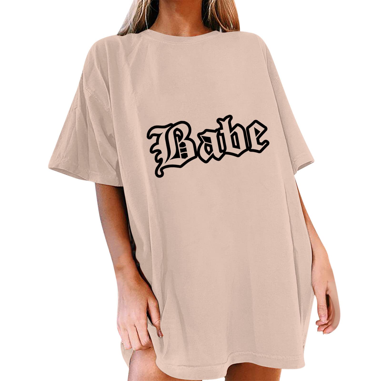 Funny Graphic T-Shirts for Women - Oversized Sun & Moon Print Summer Tees - Loose Baggy Tunic Short Sleeve Tops - Perfect for Casual Wear, Beach Outings & Festival Fashion