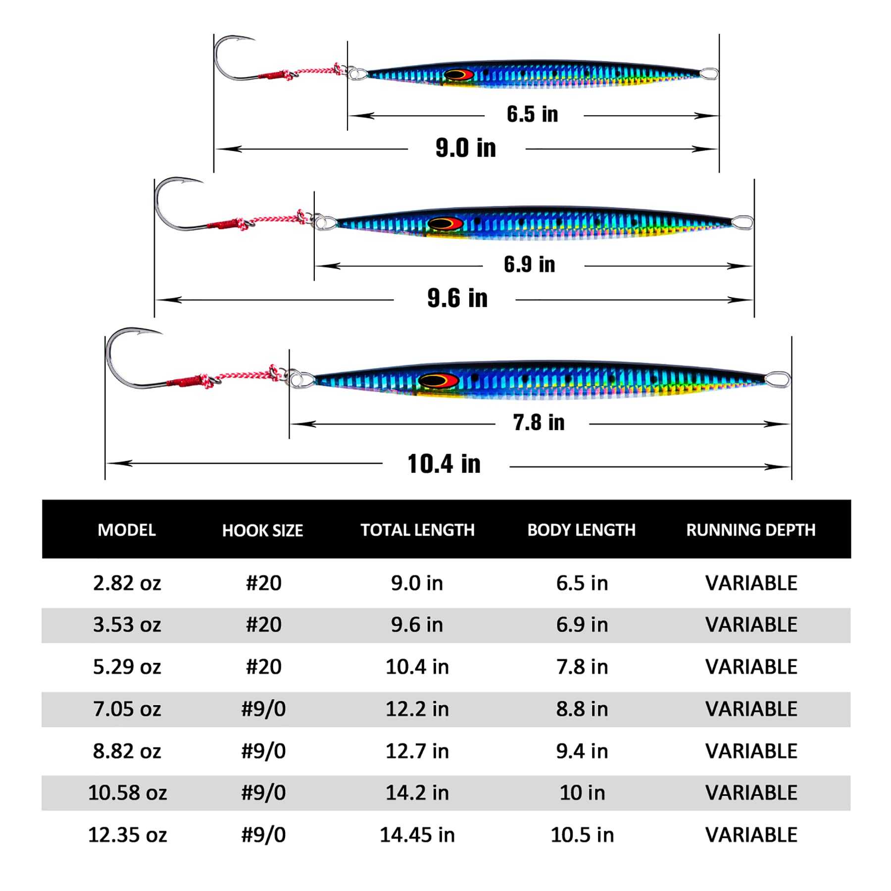 Goture Tuna Lures - Saltwater Vertical Jigs 200g/250g with Glow-in-the-Dark Lead - Deep Sea Fishing Lures for Tuna, Grouper, Dogtooth, Bass & Salmon - High-Speed Vertical Jigging Artificial Bait - Perfect for Offshore Fishing & Night Fishing Adventures