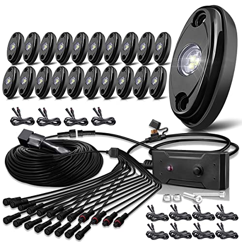 Pure White LED Rock Lights Kit 20PCS