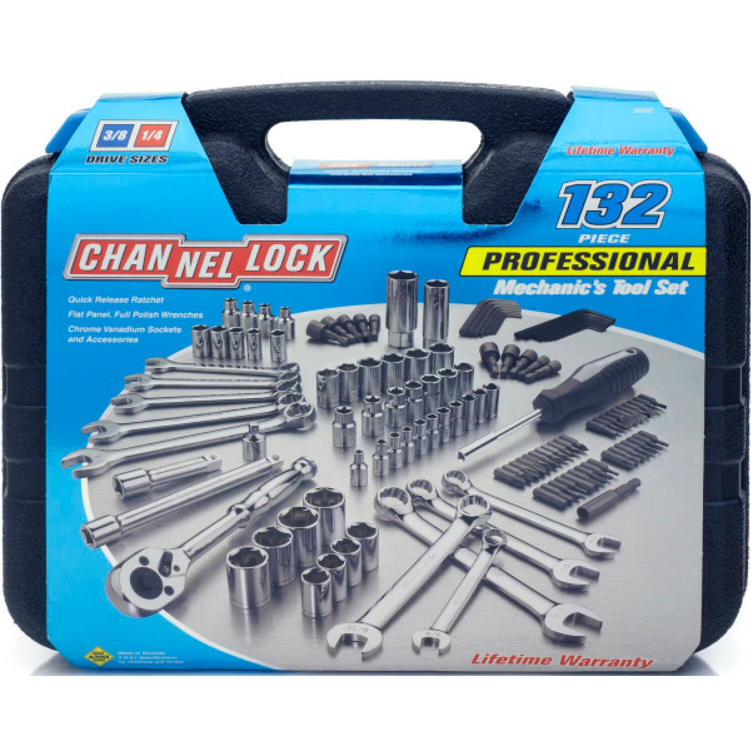 Channellock 39067 132-Piece Professional Mechanic Tool Set - Complete Automotive & Home Repair Kit for DIY Projects & Professional Use