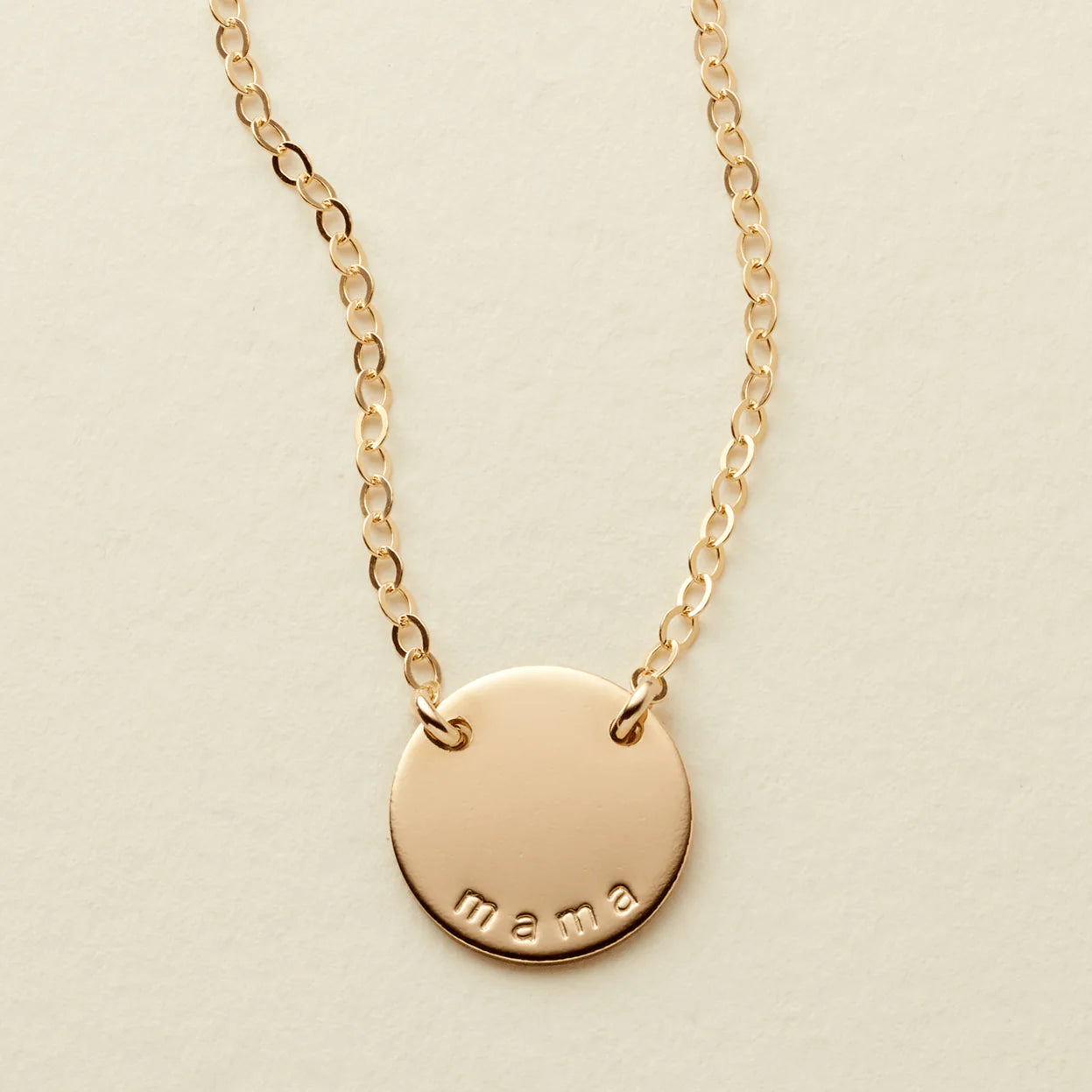 Gold Filled Mama Mini Zola Disc Necklace - Elegant Layering Necklace for Women, Dainty Gold Pendant Jewelry Gift for Mom, Perfect for Everyday Wear & Special Occasions