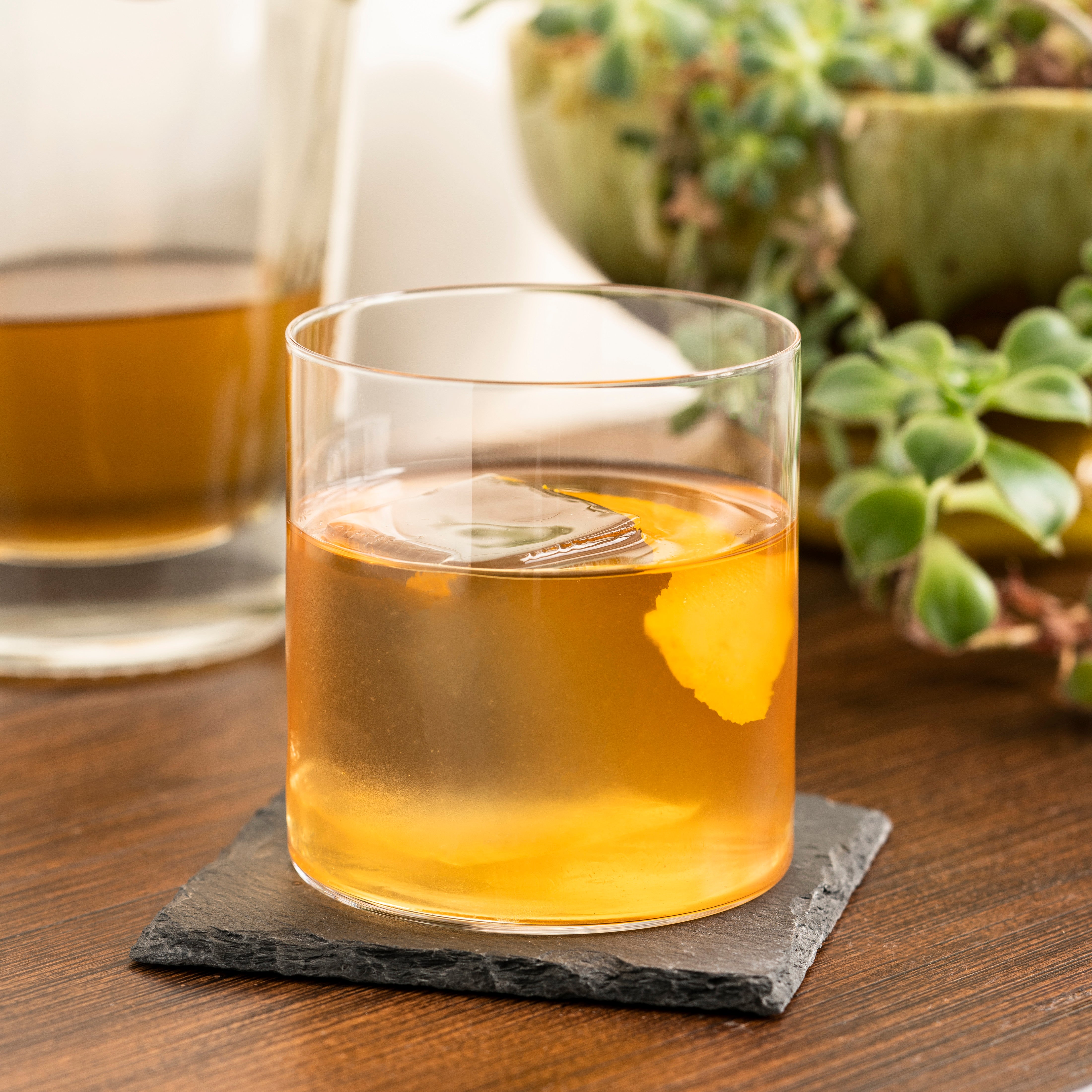 Raye Element Crystal Glass Tumblers Set of 2 - Elegant Drinking Cups for Wine, Cocktails & Iced Coffee - Perfect for Home Bar, Dinner Parties & Gifts