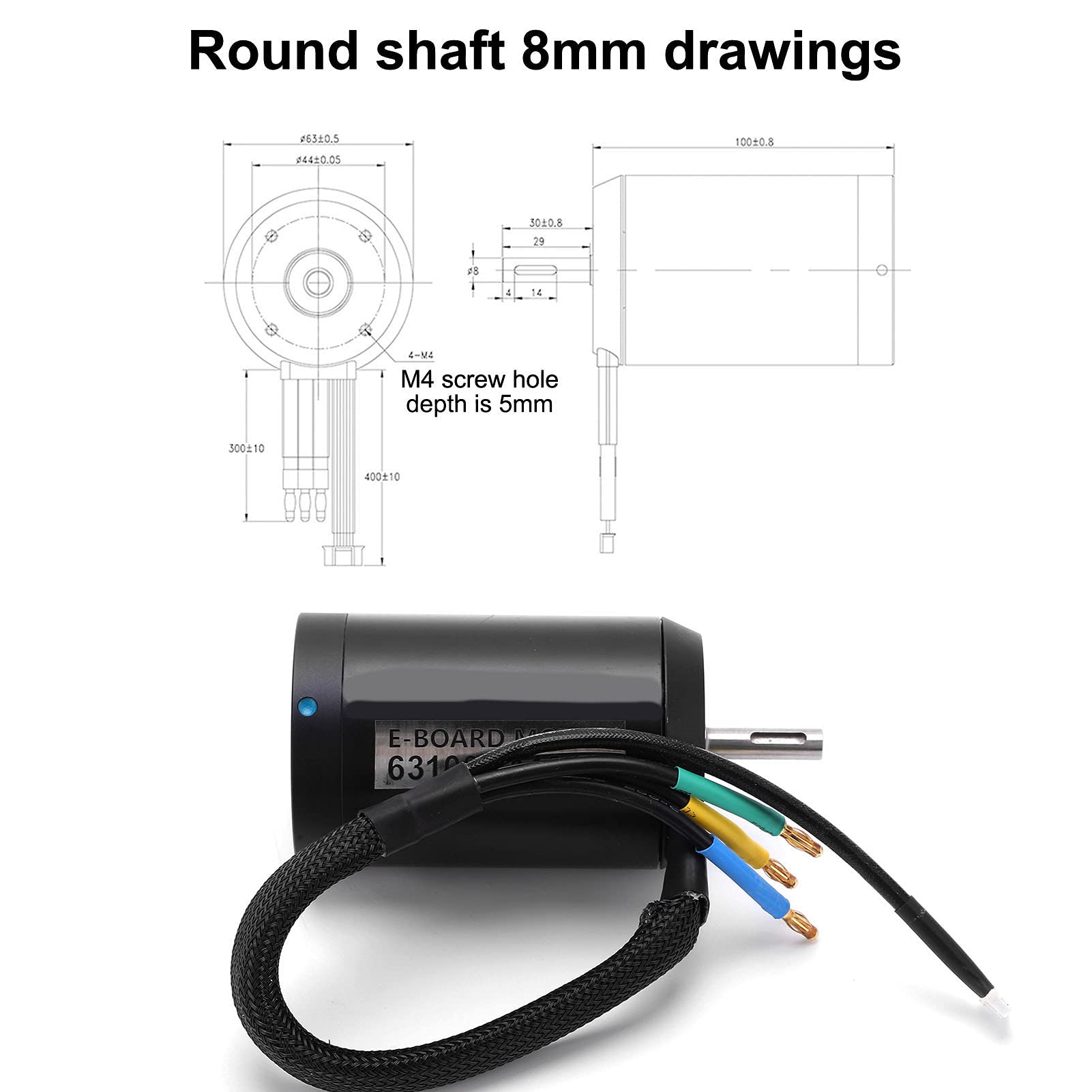 10mm D Shaft 5KW Brushless Motor for Electric Scooter, Ebike & Mountain Bike - High Performance Waterproof Glue Filled Motor for Off-Road Riding, Commuting & Electric Skateboard