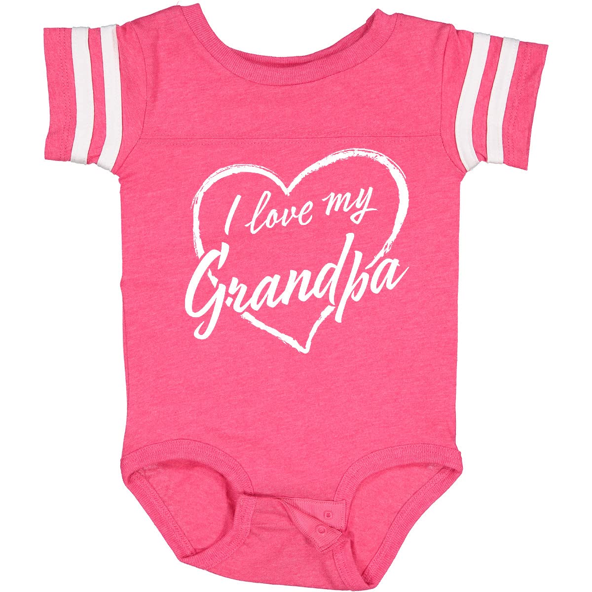 Inktastic I Love My Grandpa White Chalk Heart Baby Bodysuit - Cute Outfit for Grandparents Day, Family Photos & Special Occasions