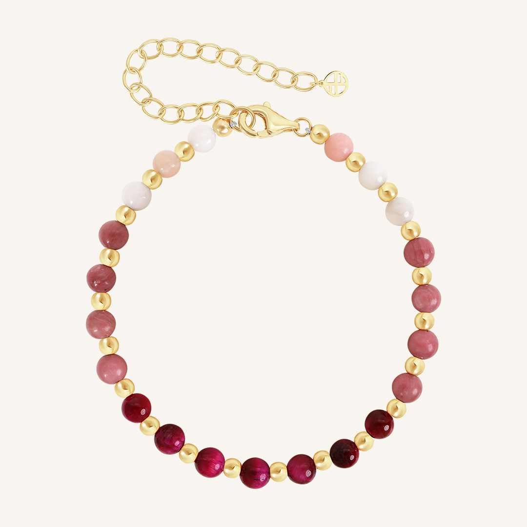 Rhodonite Ombre Healing Stone Bracelet for Women - Stress Relief & Emotional Balance - Perfect for Meditation, Yoga & Daily Wear