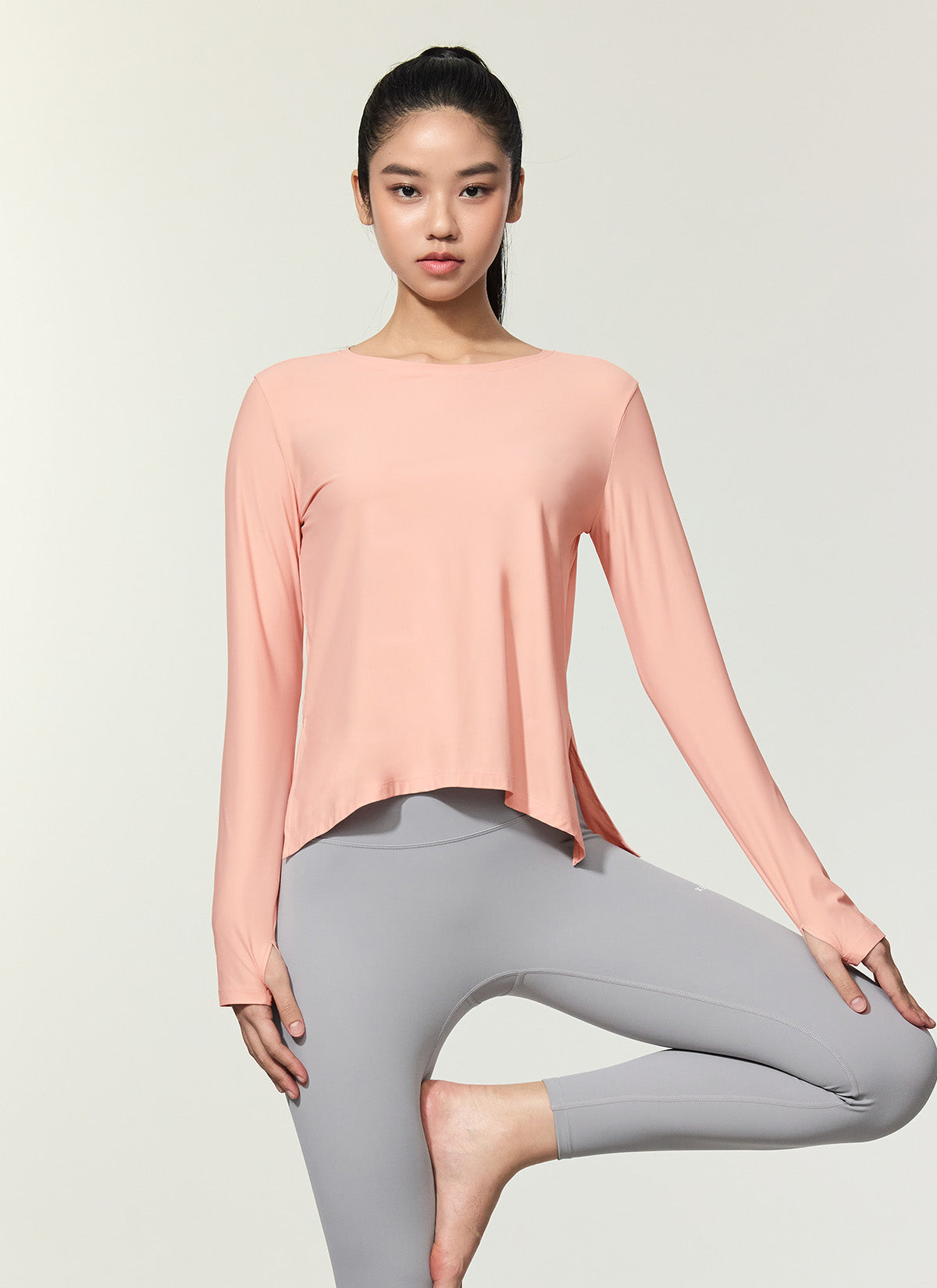 Breathable Cooling Tricot Boat Neck Long Sleeve Shirt for Women - Perfect for Yoga, Running & Summer Outdoor Activities