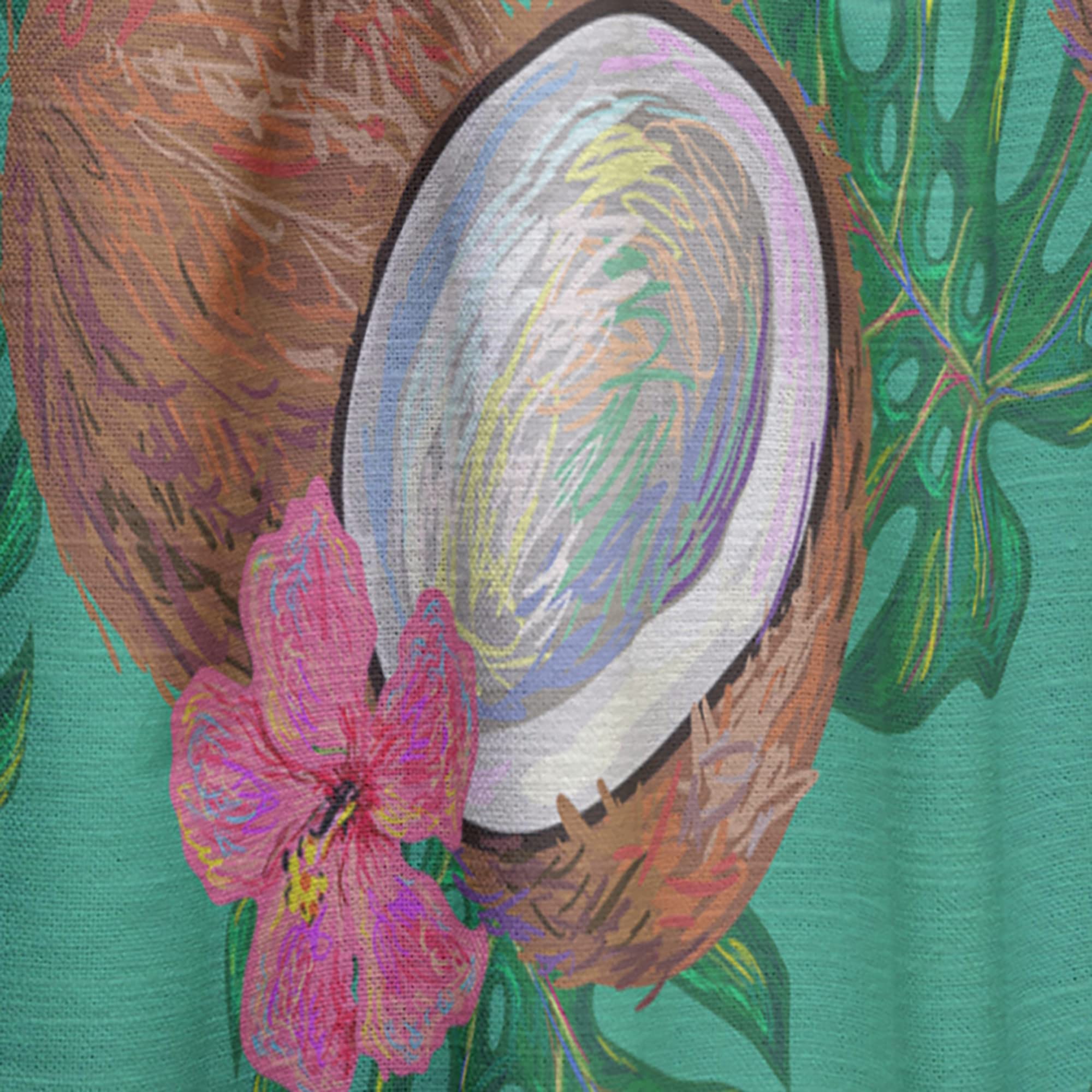 DesignQ Thermal Insulated Curtains - Coconut & Floral Pattern Blackout Drapes for Bedroom & Living Room (52x84, Single Panel) - Perfect for Privacy, Light Control & Energy Efficiency