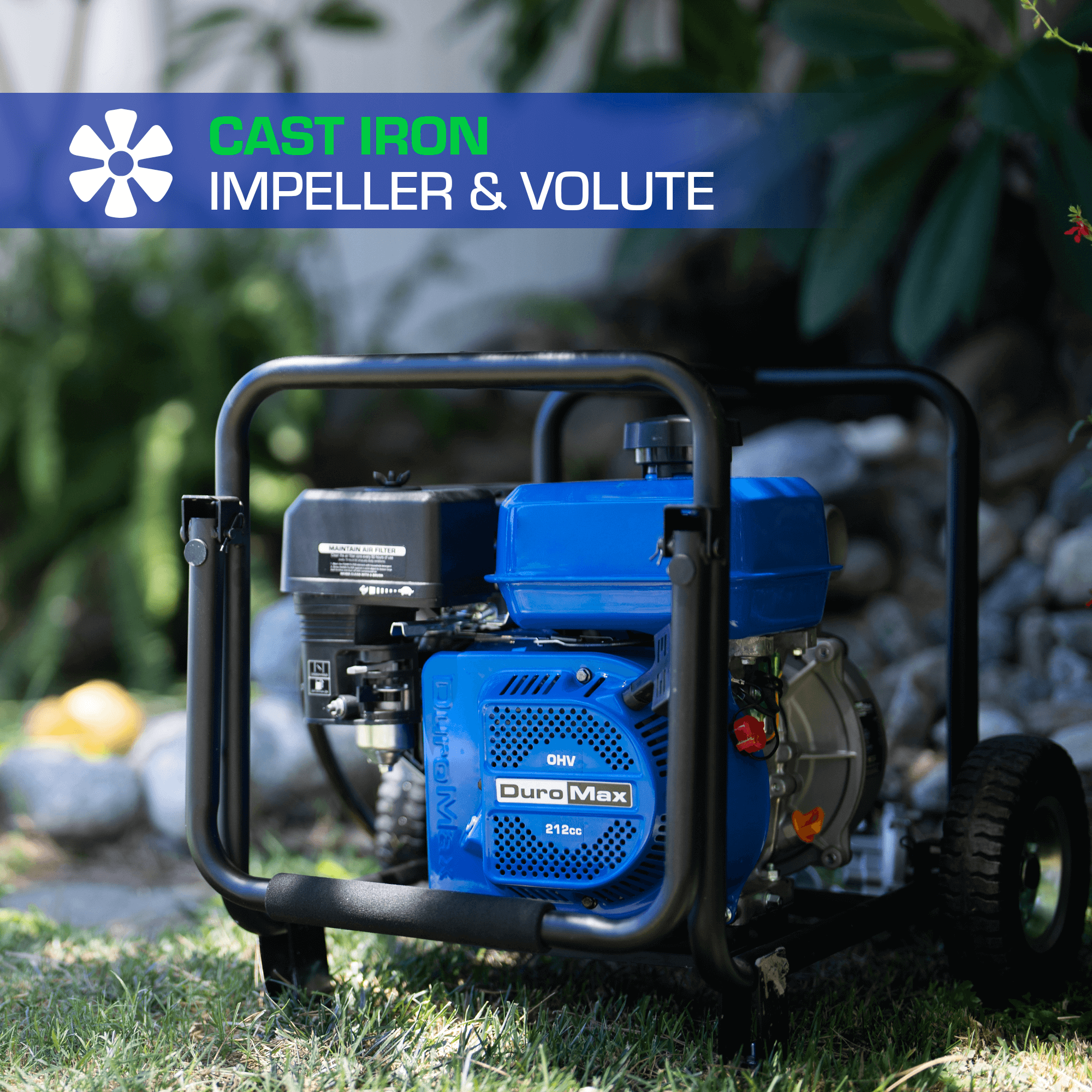 158 GPM 2-Stroke Dual Fuel Gasoline/Propane Portable Water Pump - Ideal for Farm Irrigation, Construction Sites & Emergency Flood Control