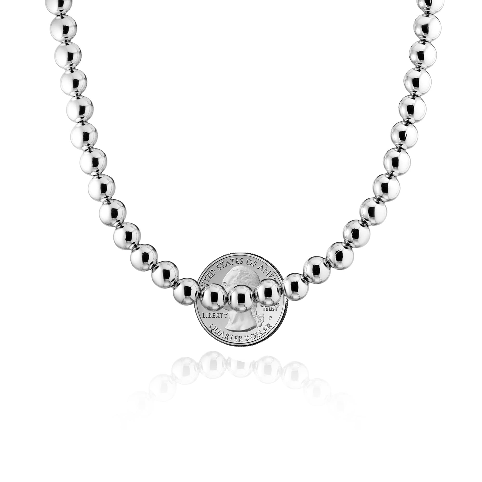 Savlano 8MM Handmade 925 Sterling Silver Beaded Ball Chain Necklace for Women - Italian Crafted Jewelry Gift Box Included | Perfect for Weddings, Anniversaries & Everyday Elegance