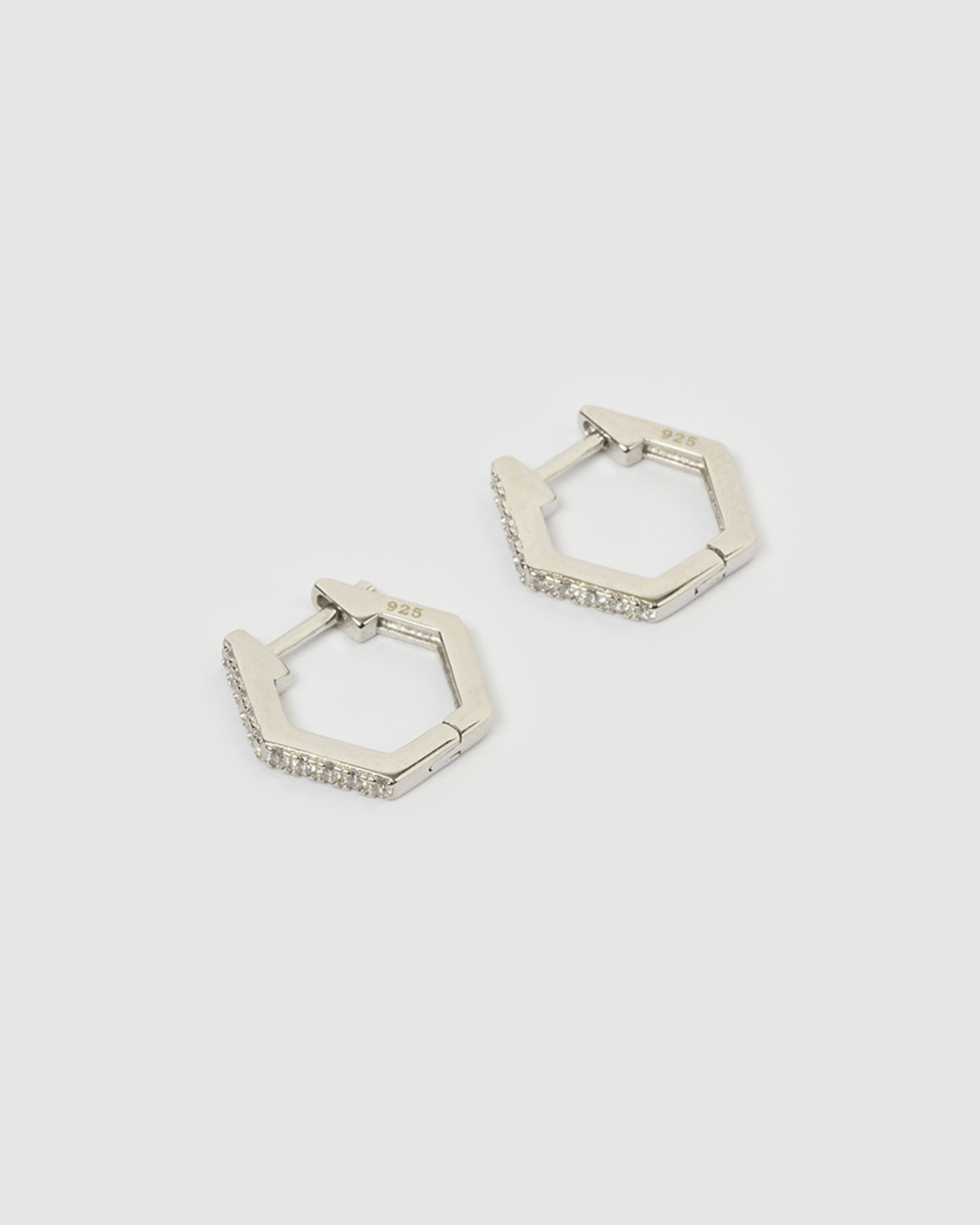 Izoa Geo Huggie Earrings - Sterling Silver Minimalist Hoop Earrings for Women, Perfect for Everyday Wear & Special Occasions