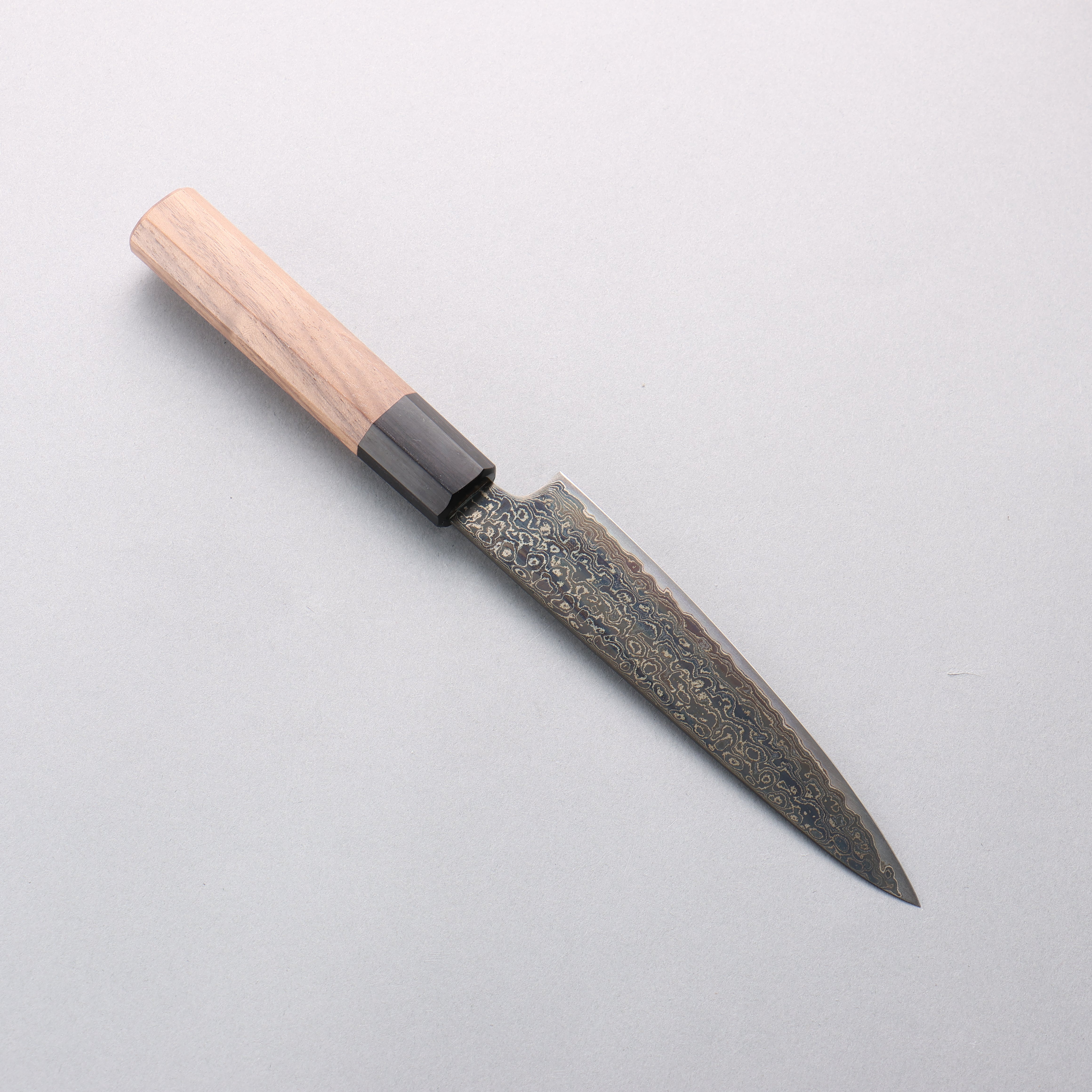 Premium Kagekiyo ZA 18 Damascus Black Petty Utility Knife 150mm - Walnut Handle Japanese Chef Knife for Slicing, Chopping & Precision Cutting