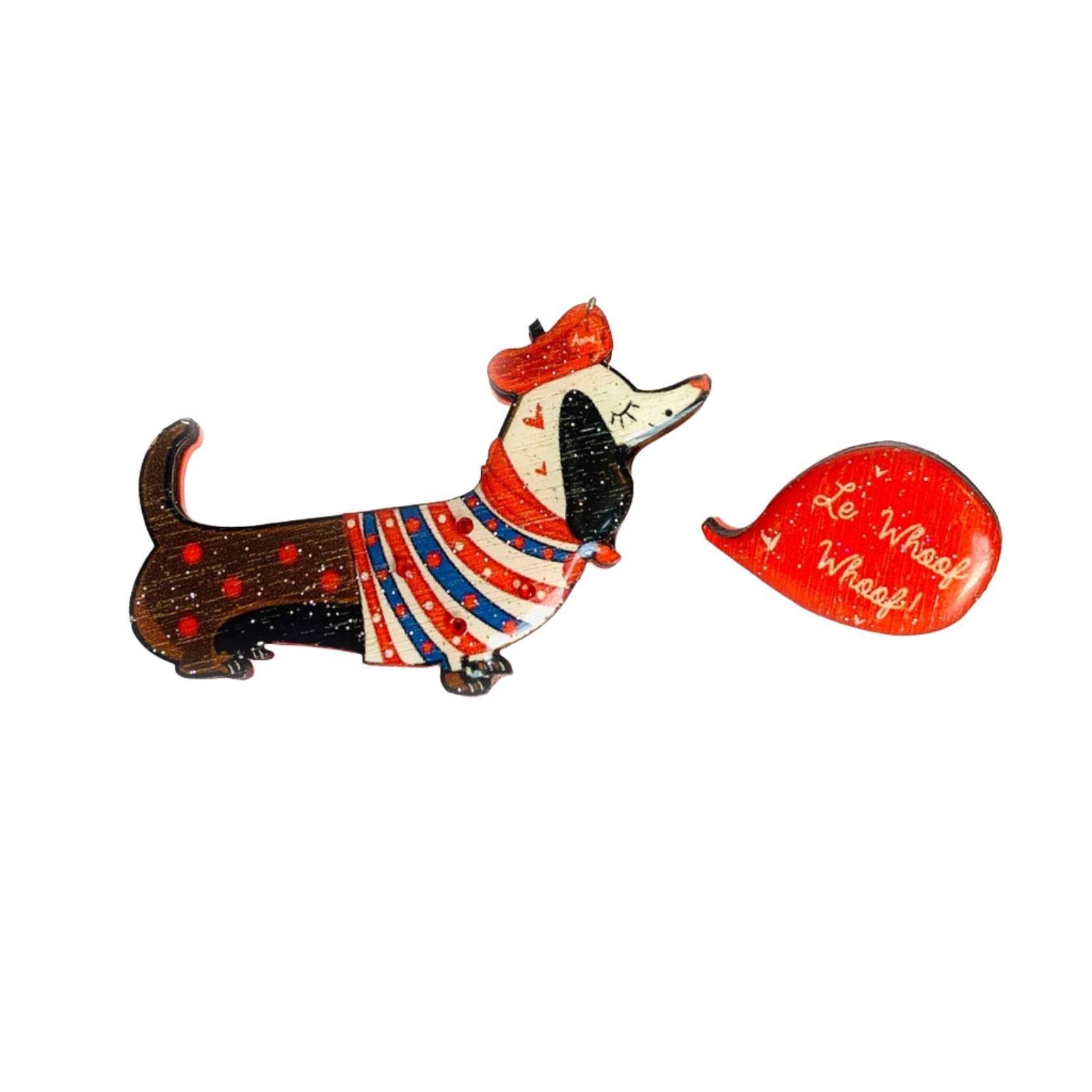 Bonjour Pierre French Dog Brooch by Rosie Rose Parker - Elegant Canine Jewelry for Women, Vintage-Inspired Dog Pin for Blazers, Scarves & Handbags - Perfect Gift for Dog Lovers & Fashion Accessories