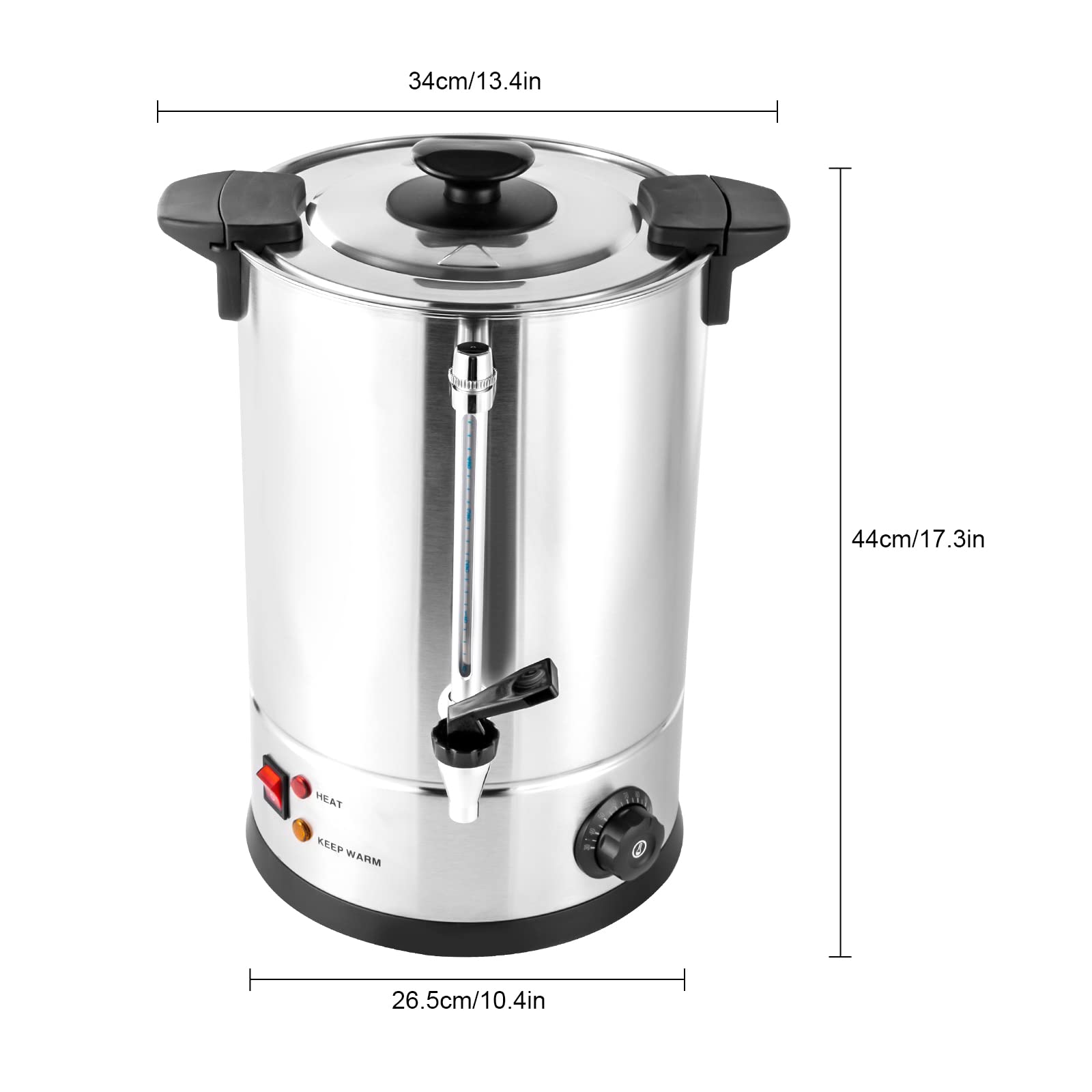 1000W Electric Percolator Coffee Pot & Tea Urn - 8L/270Oz (12L Available) Stainless Steel Commercial Coffee Maker with Adjustable Temperature - Perfect for Home, Office, Wedding, Catering & Large Gatherings - Automatic Brewing for Fresh Coffee & Tea Anytime