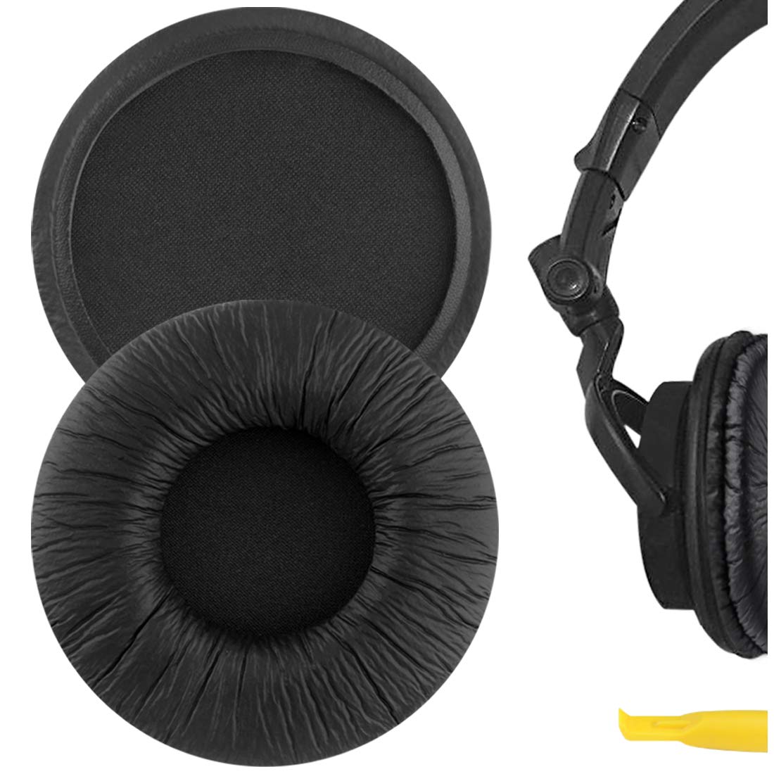 Geekria QuickFit Leatherette Replacement Ear Pads for Sony MDR-V55 V500DJ Headphones - Comfortable Noise-Isolating Ear Cushions & Earpads for DJ, Studio, Gaming & Travel (Black)