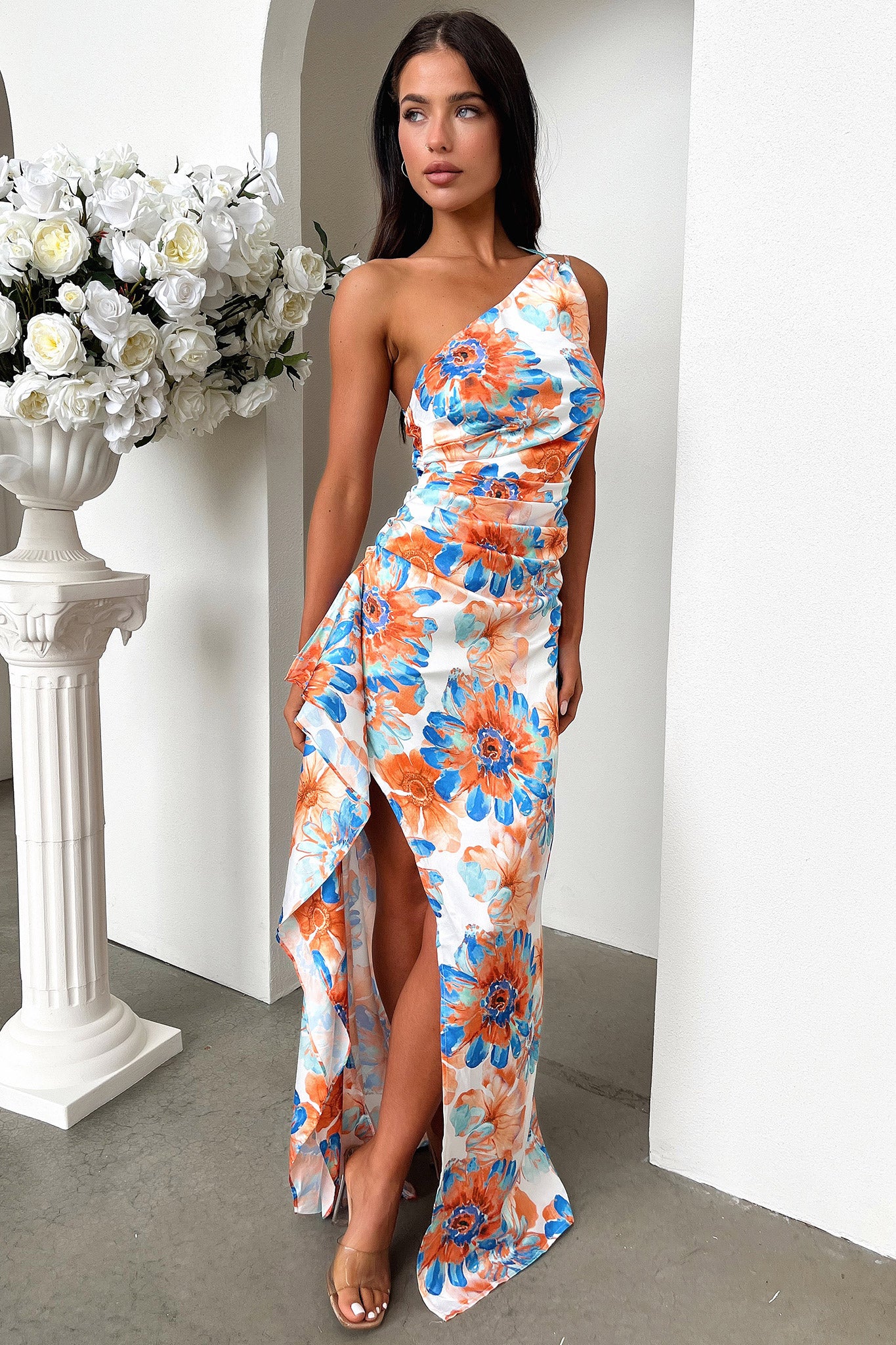 Elianna Maxi Dress - Blue Floral Print Women's Summer Dress | Perfect for Beach, Vacation & Casual Outings
