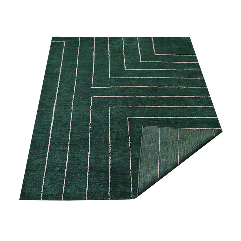 Hand-Knotted Diamond Wool Rug - Luxury Bohemian Area Rug for Living Room, Bedroom & Office Decor