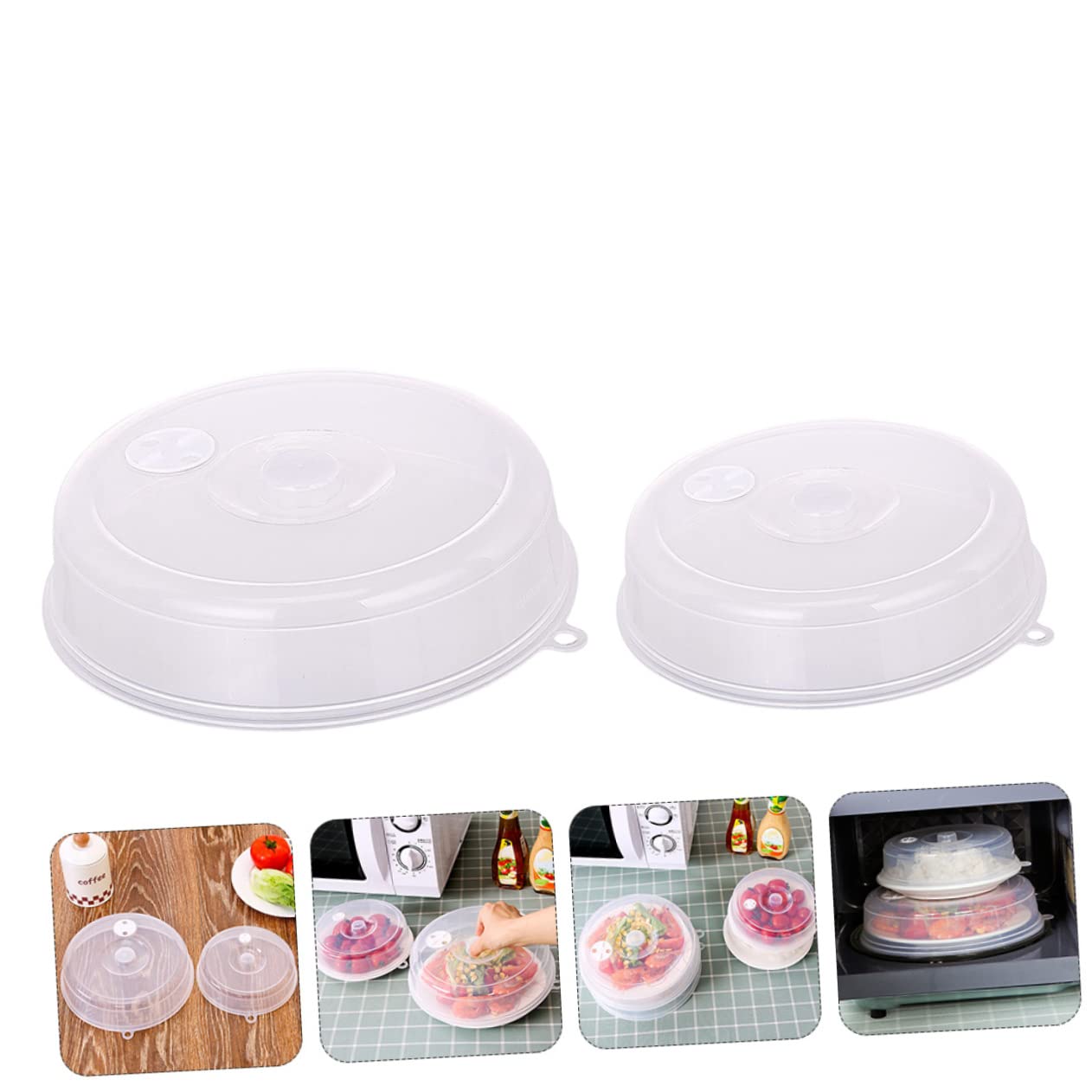 DOITOOL 2-Pack Reusable Food Storage Covers - Microwave Safe, BPA-Free Plastic Leftover Savers with Magnetic Seal for Bowls, Plates & Cups | Perfect for Picnics, Travel, and Home Kitchen Organization