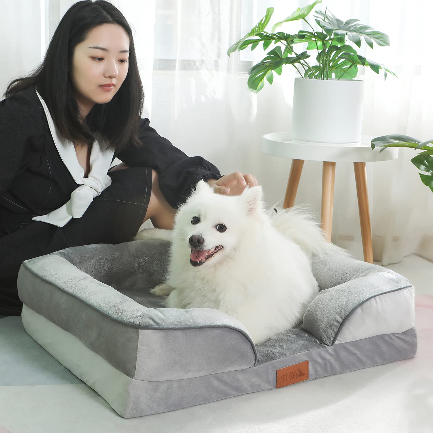 **Orthopedic Dog Bed Medium Size - Washable Removable Cover, Waterproof Pet Sofa for Small to Medium Dogs - Perfect for Home, Crate & Travel Use**