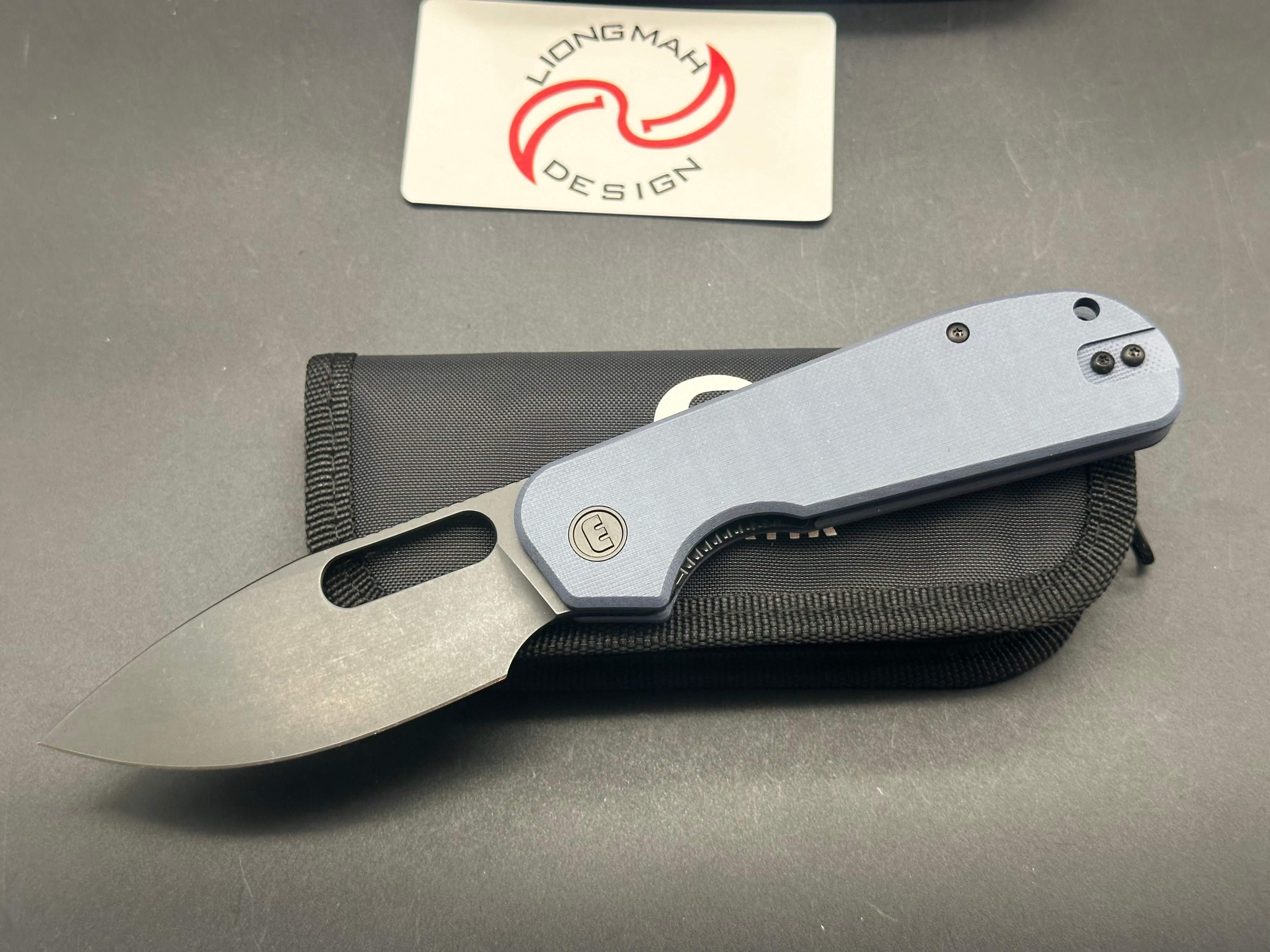 Eutektik EFD Blue Denim BlackWashed Folding Knife with LTK Koozie, Patch & Sticker - Perfect for Camping, Hiking and Outdoor Adventures
