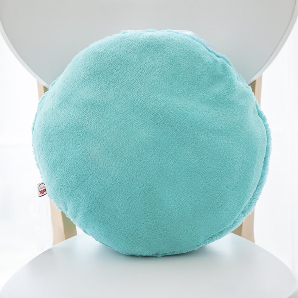 ChezMax Macaron Plush Throw Pillow - Round Microbead Bolster Cushion for Sofa, Bed, Office & Car (14.5