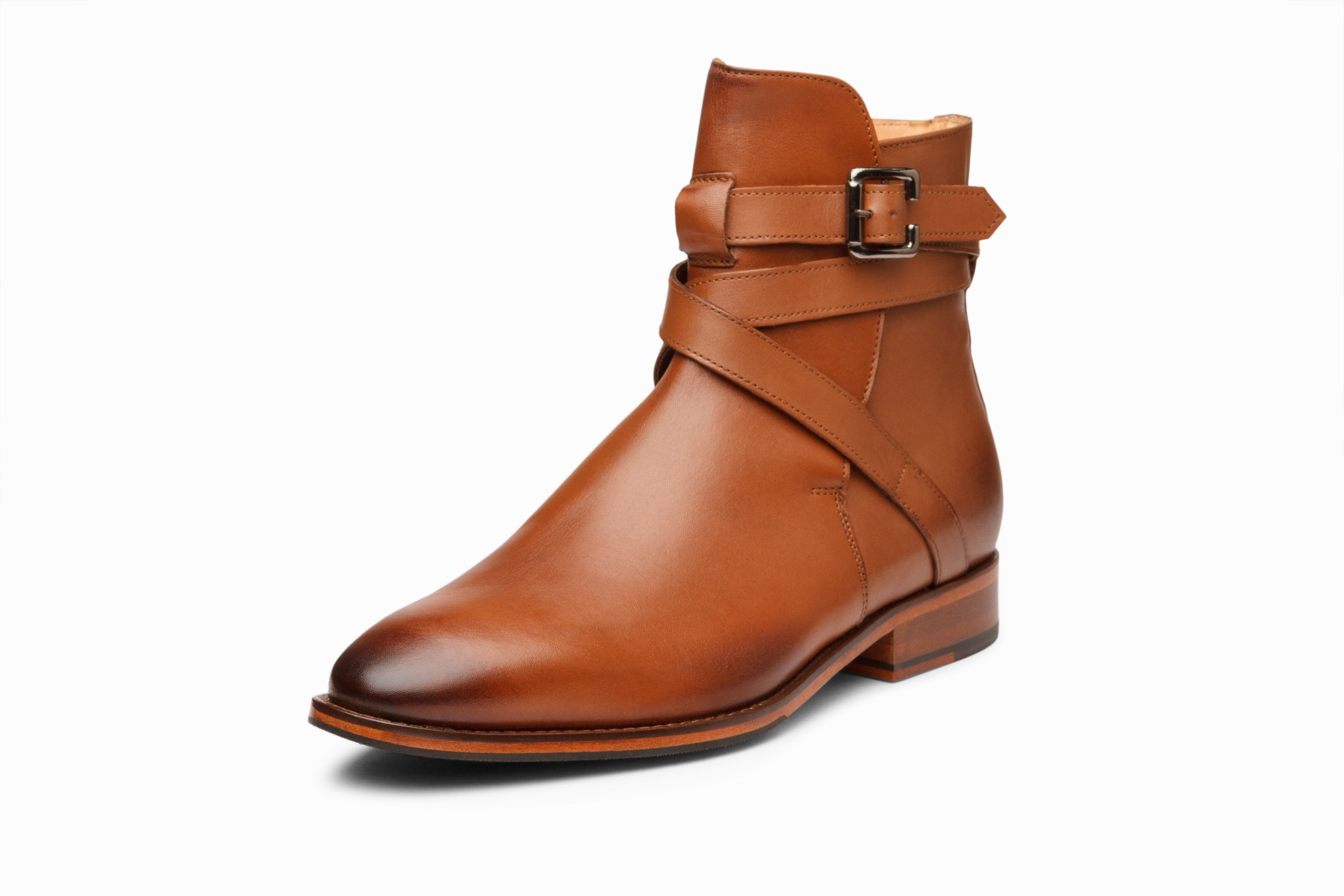 Men's Genuine Leather Jodhpur Ankle Boots in Tan - Classic Western Riding & Casual Fashion Footwear for Outdoor Adventures & Daily Wear