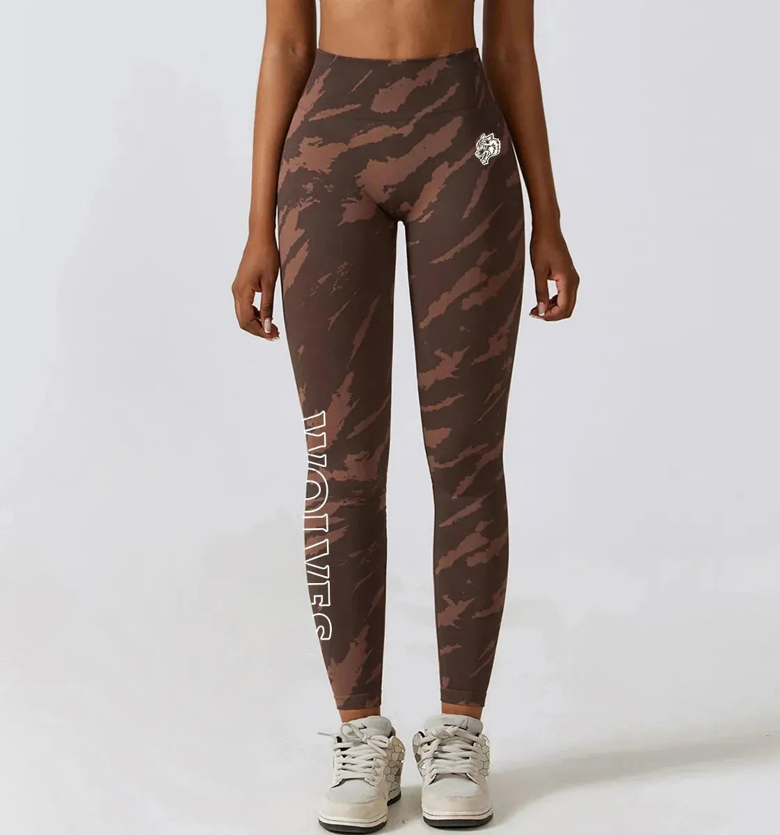 Darc Women's Seamless Gym Leggings - High Waist Elastic Workout Tights for Women, Breathable Summer Yoga Pants with Wolf Print Design - Perfect for Fitness, Running & Lounge Wear