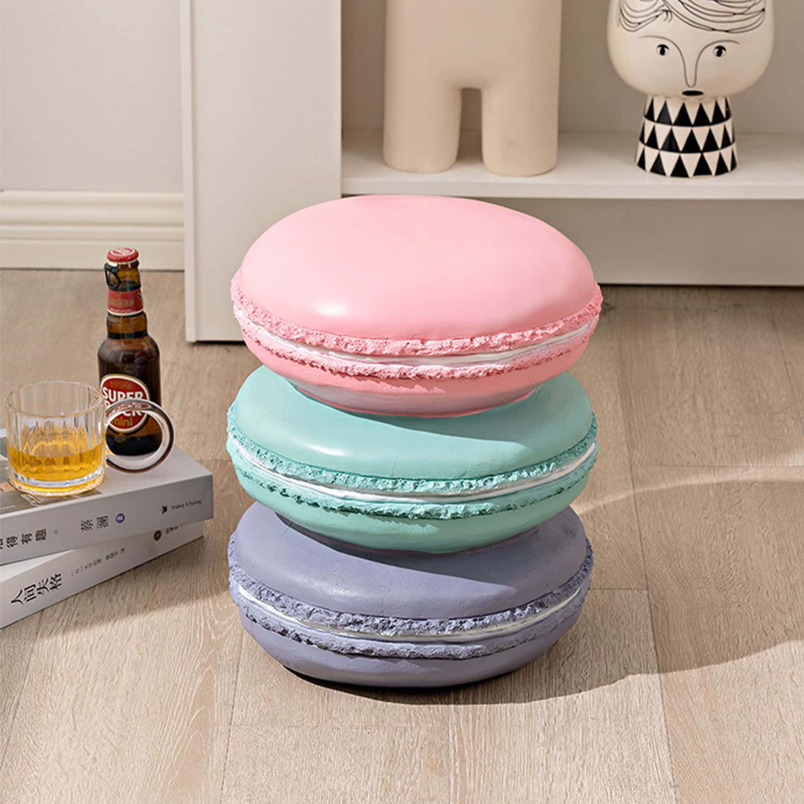 Cute Soft Simulated Food Stool - Comfortable Retro Decorative Darling Cookies Shoe Changing Bench for Home | Perfect for Living Room, Bedroom & Entryway Decor