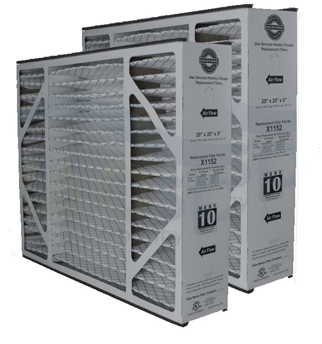 Lennox X1152 20x25x5 Replacement Air Filter 2 Pack - High Efficiency HVAC Furnace & AC System Filters for Home & Office Use