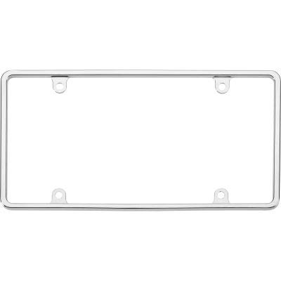 Chrome Slim Rim License Plate Frame - Pack of 5 | Durable Metal Car Accessory for Cruisers, Motorcycles & Vehicles | Perfect for Customization & Street Legal Compliance