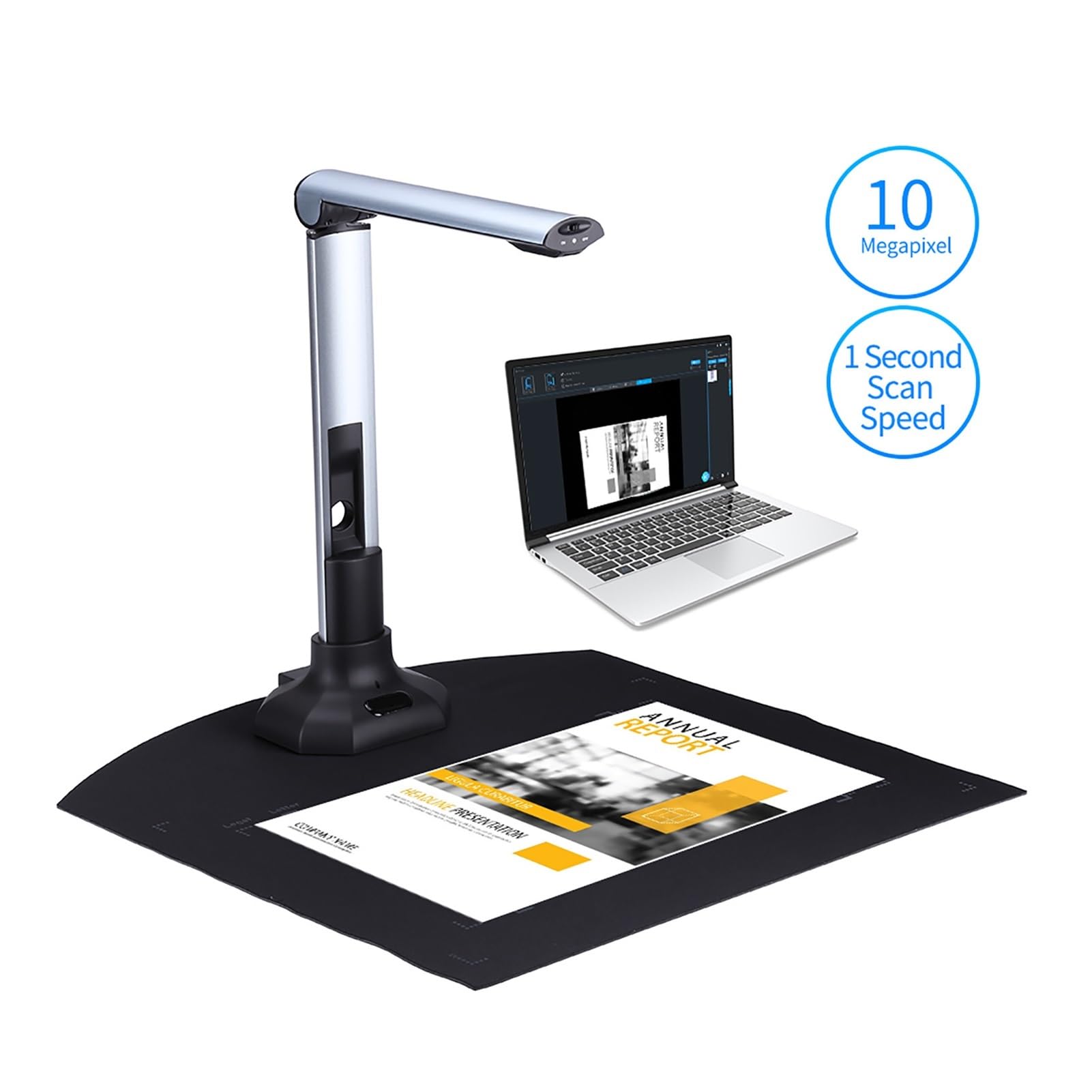 BK52 Portable A3 Document & Book Scanner - 10MP HD USB 2.0 High-Speed Scanner with LED Light for ID Cards, Receipts & Invoices | Perfect for Office, Home & Travel Document Digitizing